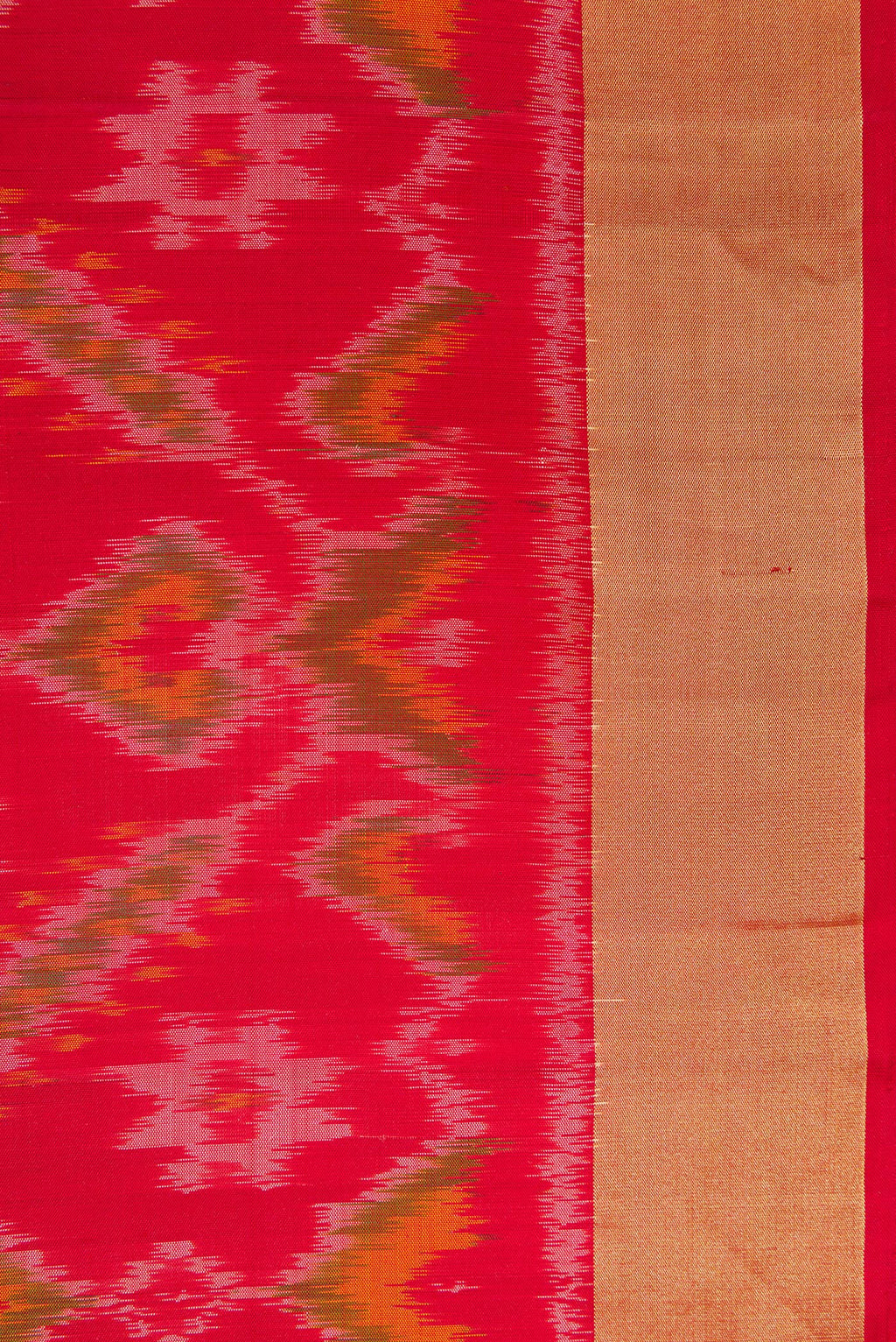 Border image of Navy Blue Dual Tone Soft Silk Saree with Ikat Print on the body and Ikat Border. 