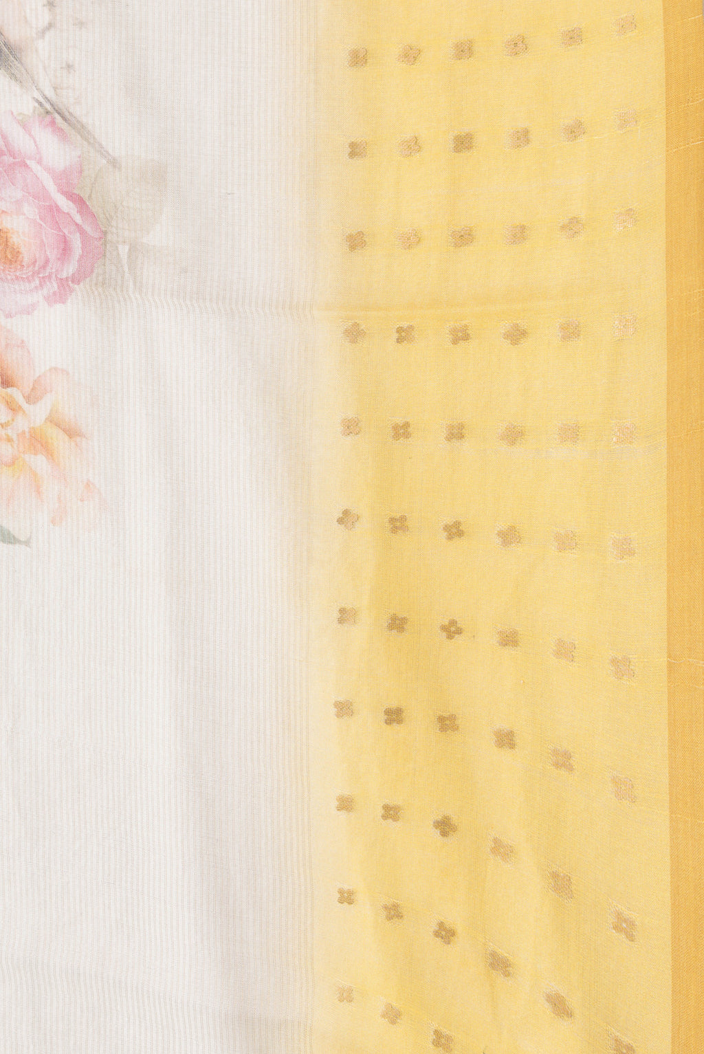 Border image of Beige Dual Tone Tussar Silk Saree with Printed design on the body and Printed Border. 