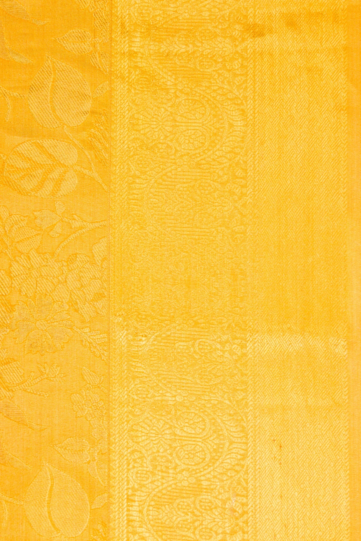 Border image of Gold Dual Tone Kanchipuram Tissue Silk Saree with Zari Brocade on the body and Zari Border. 