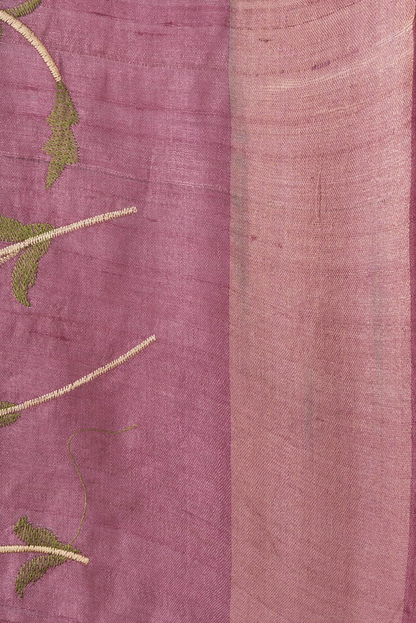 Border image of Pink Dual Tone Tussar Silk Saree with Embroidery on the body and Zari Border. 