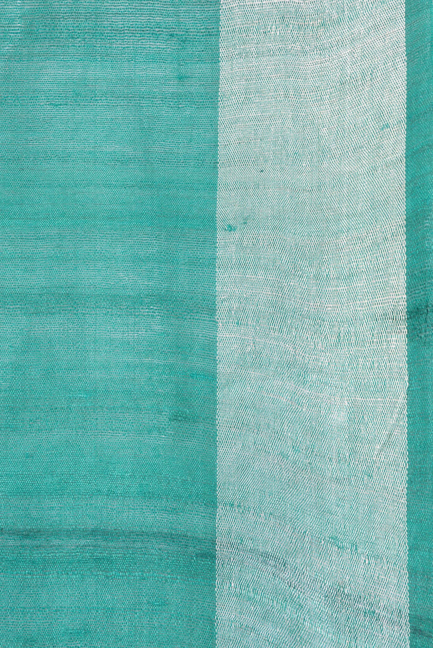 Border image of Green Dual Tone Tussar Silk Saree with Zari Butta on the body and Zari Border. 