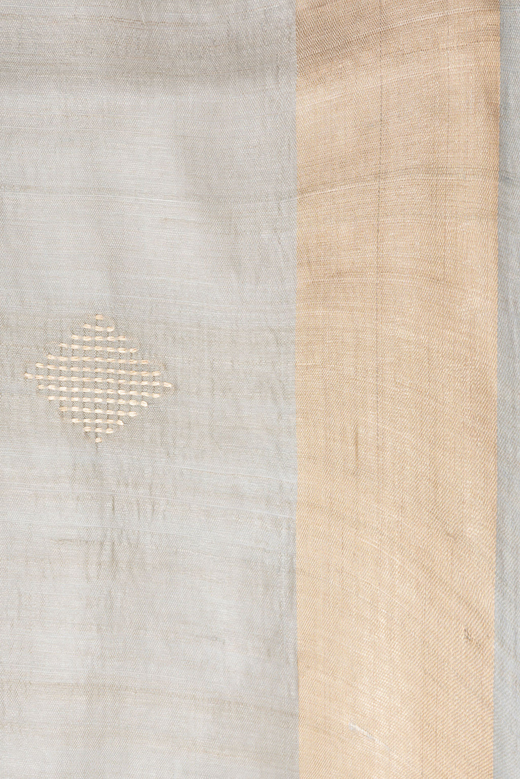 Border image of Blue Grey Dual Tone Tussar Silk Saree with Zari Butta on the body and Zari Border. 