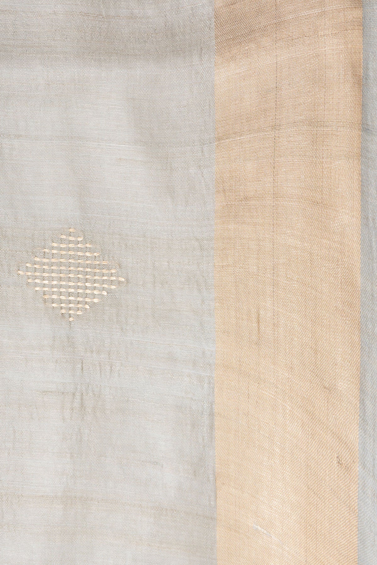 Border image of Blue Grey Dual Tone Tussar Silk Saree with Zari Butta on the body and Zari Border. 