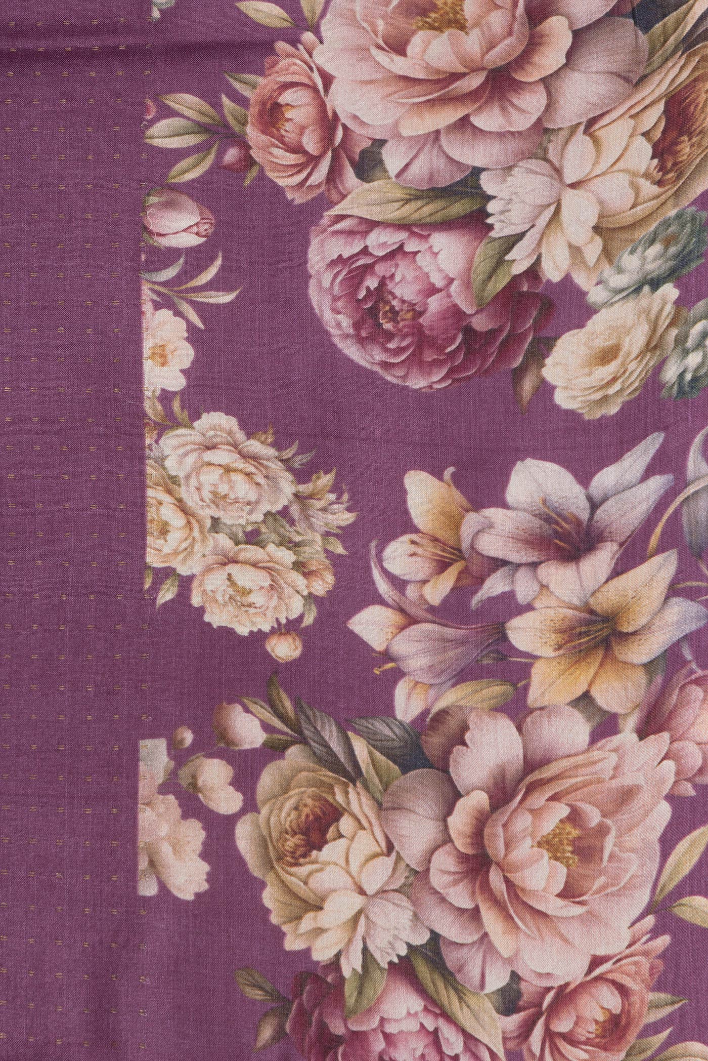Border image of Pink Dual Tone Tussar Silk Saree with Zari Butta on the body and Printed Border. 