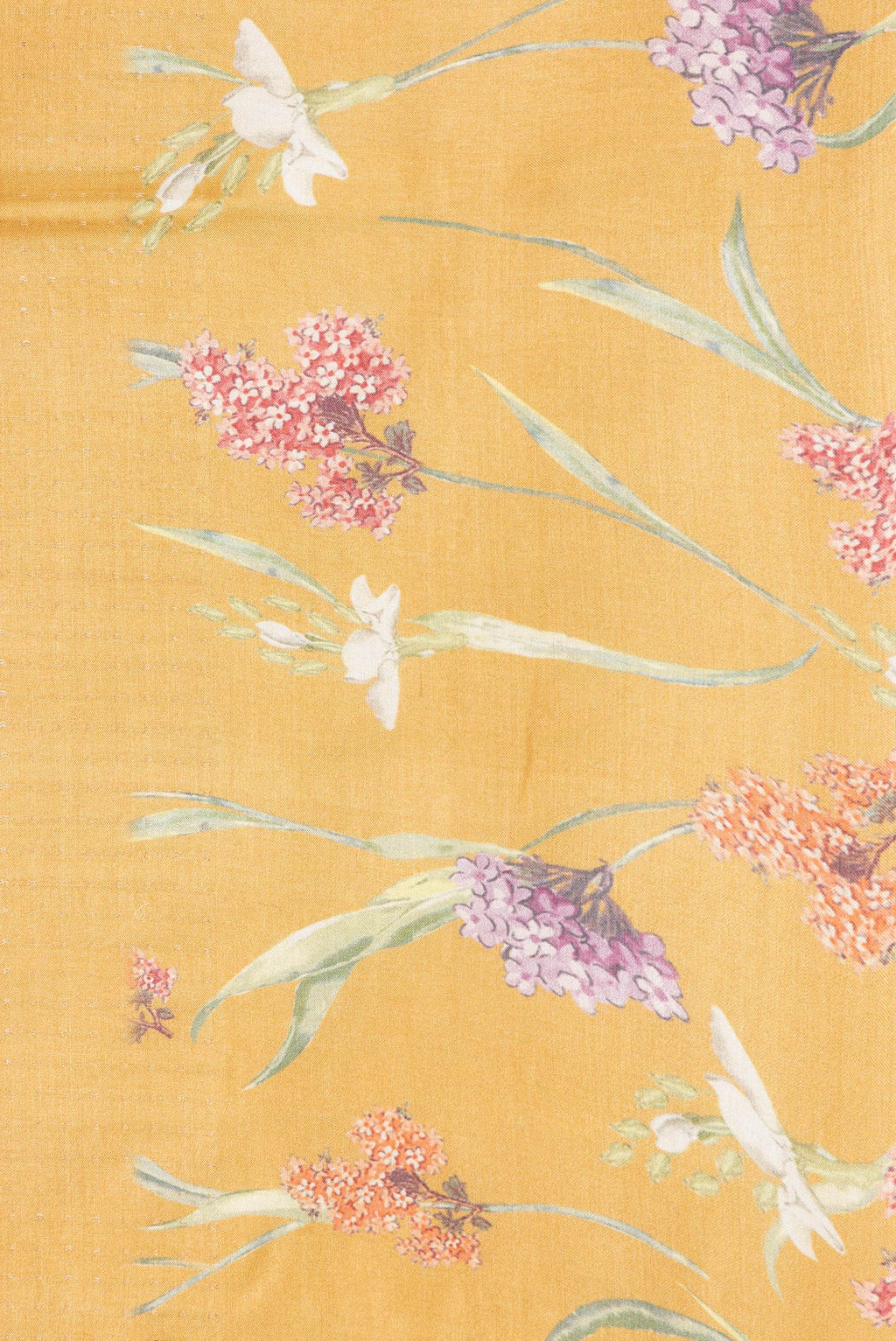 Border image of Mustard Dual Tone Tussar Silk Saree with Zari Butta on the body and Printed Border. 