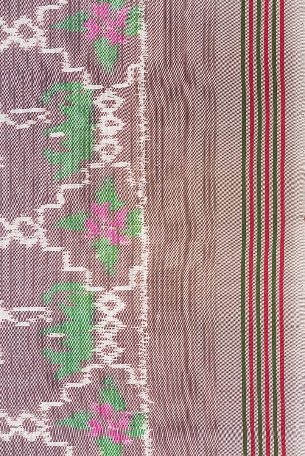 Border image of Grey Dual Tone Double Ikat Saree with Ikat Print on the body and Thread Border. 