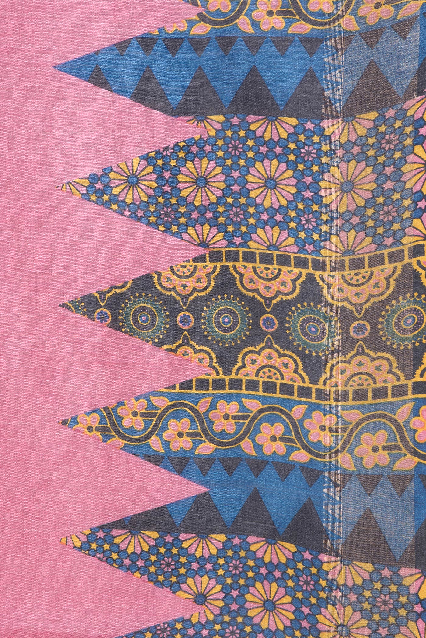 Border image of Pink Dual Tone Tussar Silk Saree with Plain Body and Fancy Border. 
