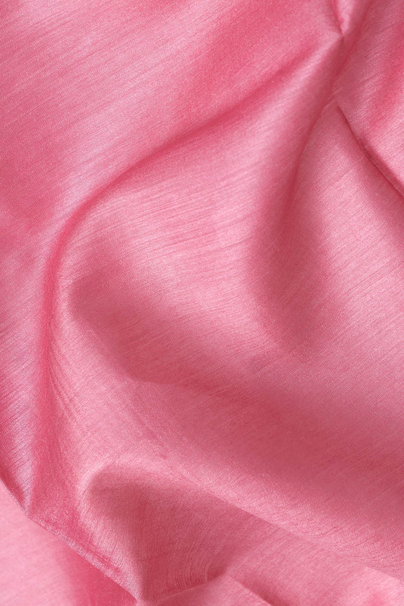 Close up of Pink Dual Tone Tussar Silk Saree with Plain Body and Fancy Border.  displaying folds