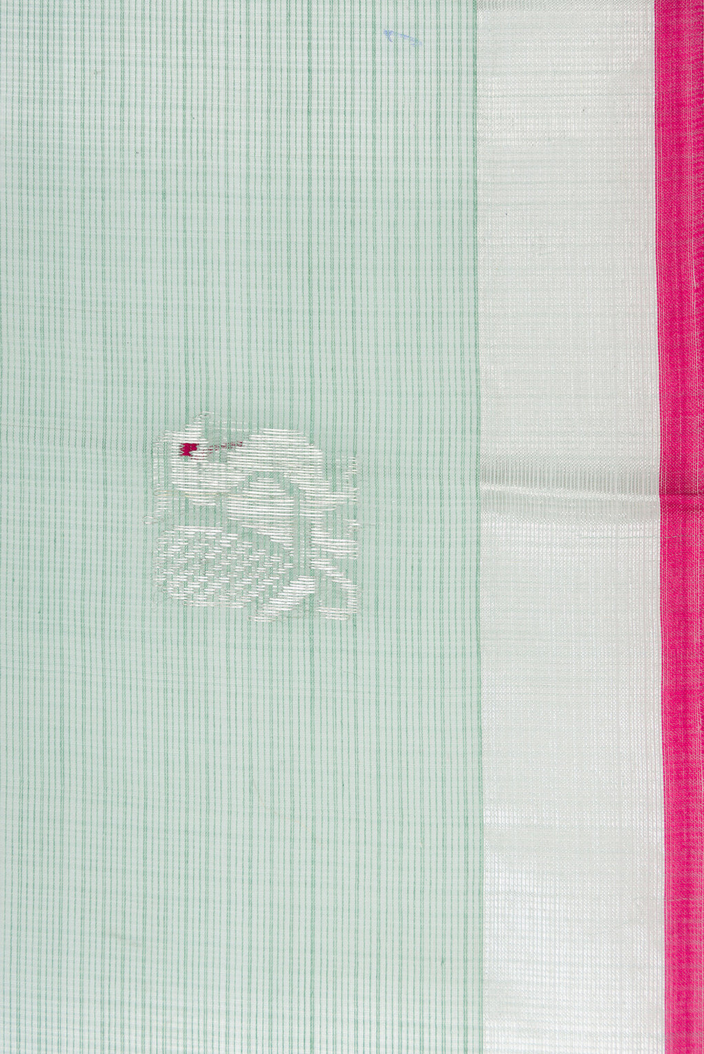 Border image of Sea Green Dual Tone Kota Silk Saree with Zari Butta on the body and Zari Border. 