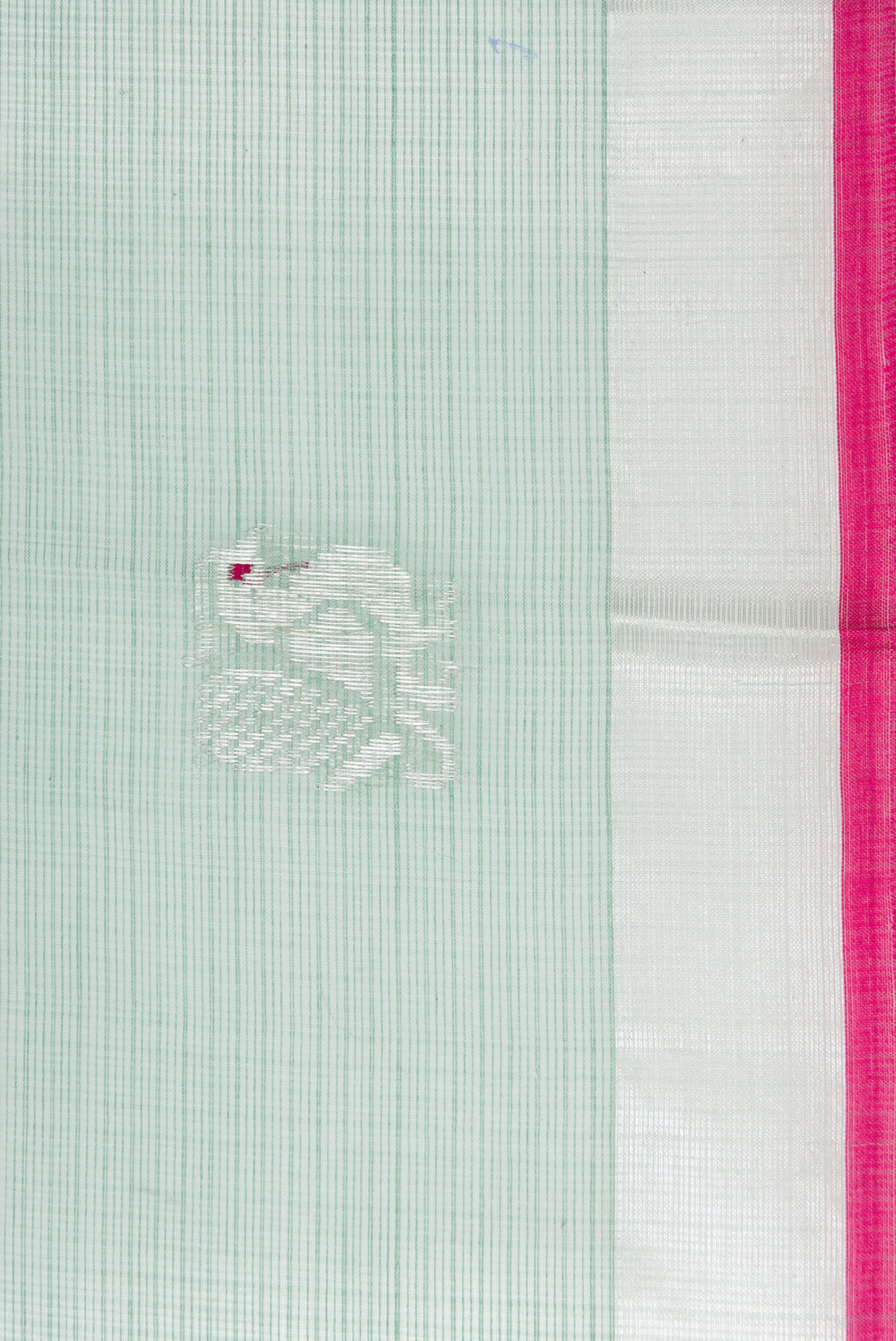 Border image of Sea Green Dual Tone Kota Silk Saree with Zari Butta on the body and Zari Border. 