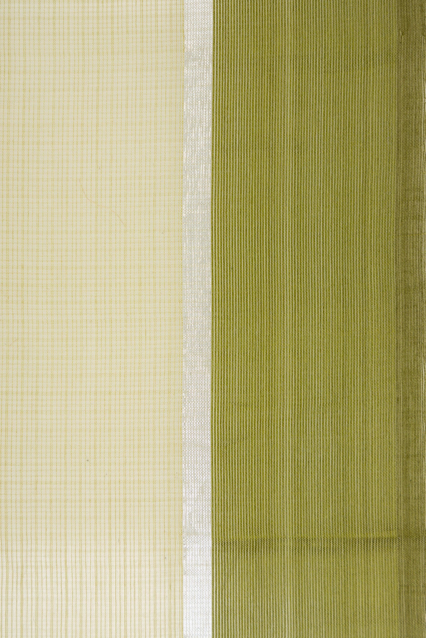 Border image of Pista Green Dual Tone Kota Silk Saree with Zari And Thread Butta on the body and Zari Border. 
