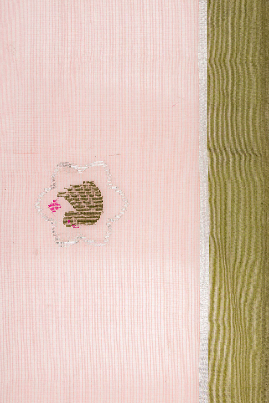 Border image of Pink Dual Tone Kota Silk Saree with Zari And Thread Butta on the body and Zari Border. 
