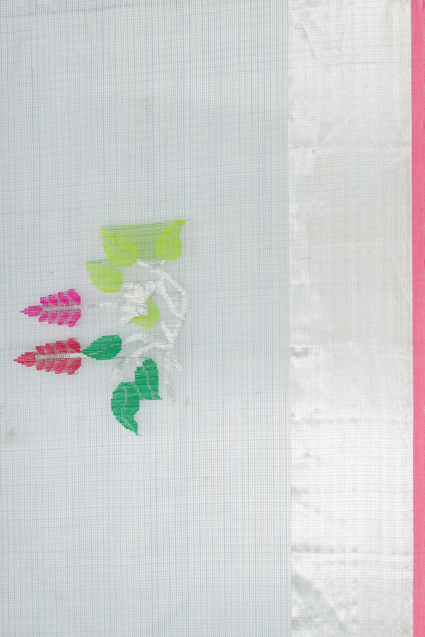 Border image of Grey Dual Tone Kota Silk Saree with Zari And Thread Butta on the body and Zari Border. 