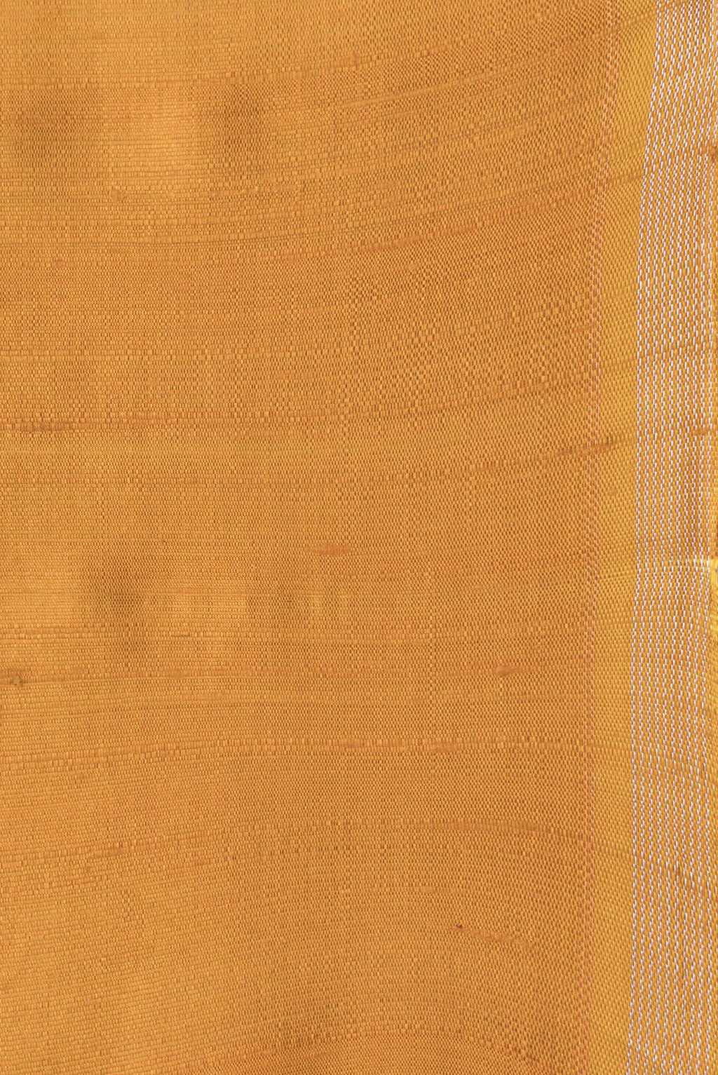 Border image of Mustard Dual Tone Raw Silk Saree with Plain Body and Thin Zari Line. 