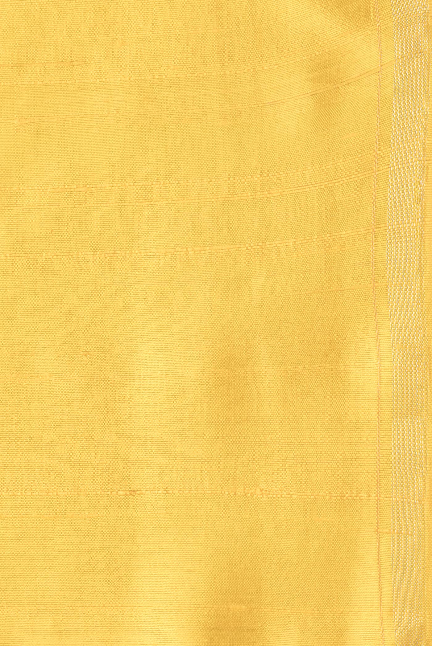 Border image of Yellow Dual Tone Raw Silk Saree with Plain Body and Thin Zari Line. 