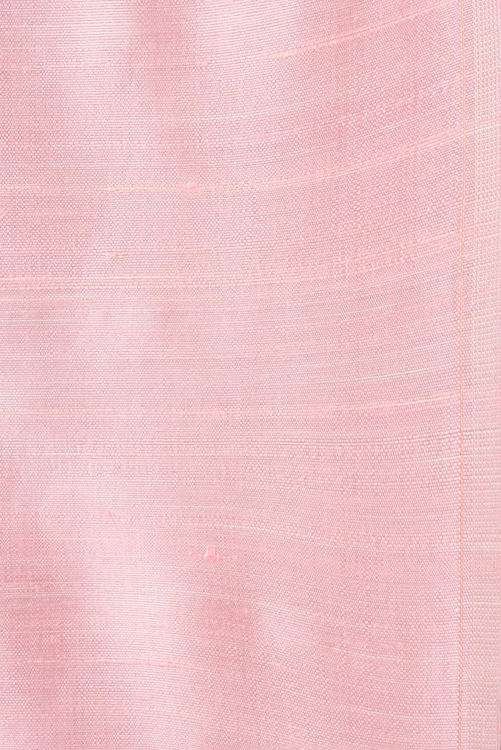 Border image of Pink Dual Tone Raw Silk Saree with Plain Body and Thin Zari Line. 