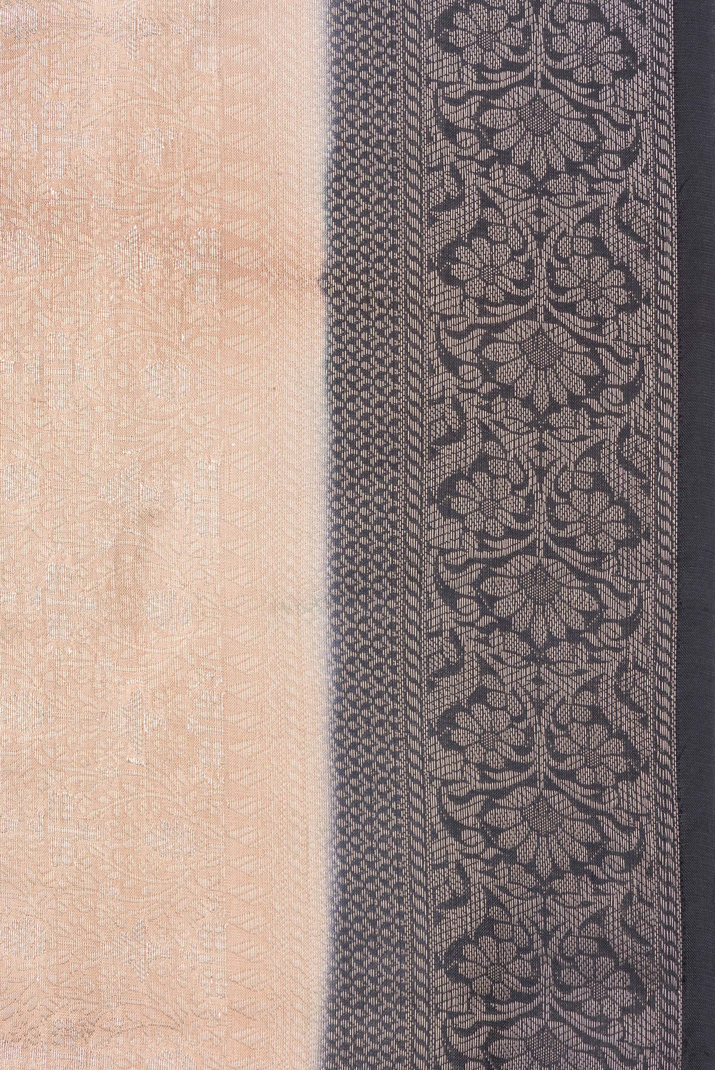 Border image of Beige Dual Tone Tussar Silk Saree with Zari Brocade on the body and Zari Border. 