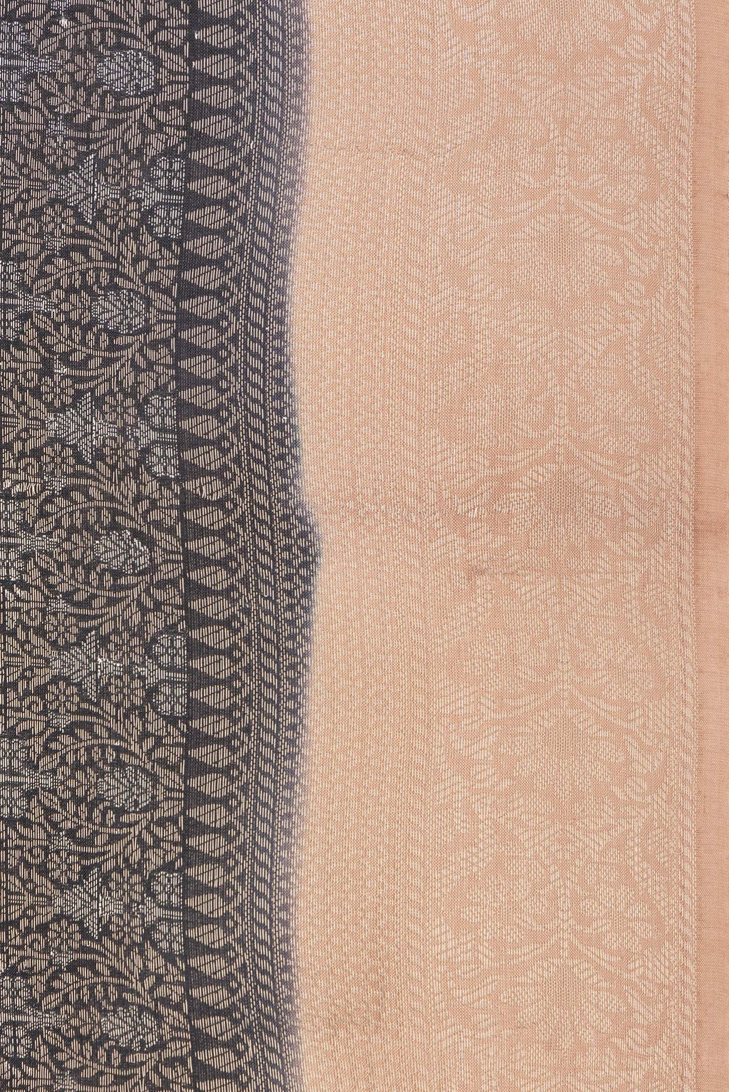 Border image of Pure Silk Brown Dual Tone Tussar Saree with Zari Brocade on the body and Fancy Border. 