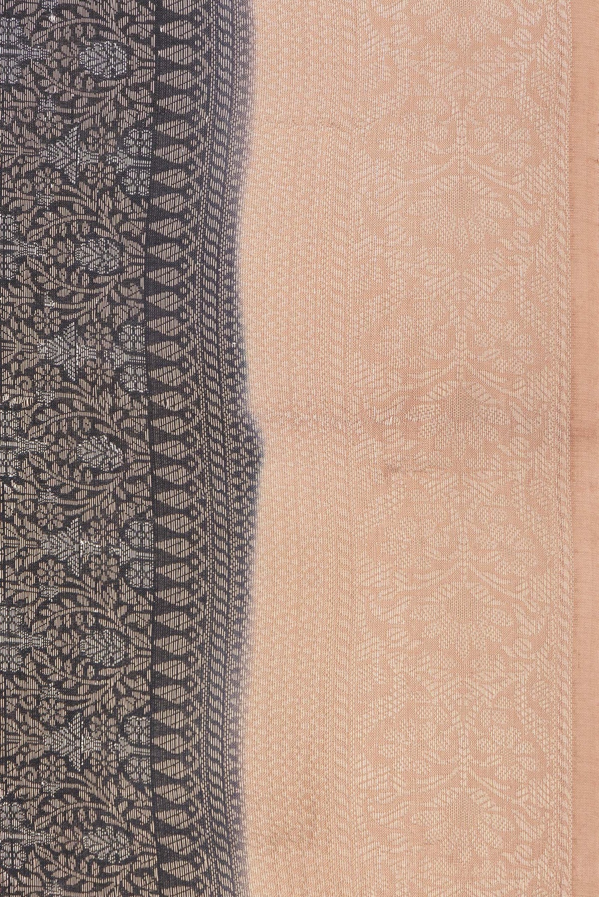 Border image of Pure Silk Brown Dual Tone Tussar Saree with Zari Brocade on the body and Fancy Border. 