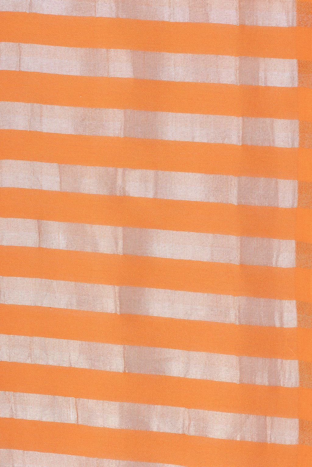 Border image of Pure Silk Multi Color Tussar Saree with Stripes on the body and Without Border. 