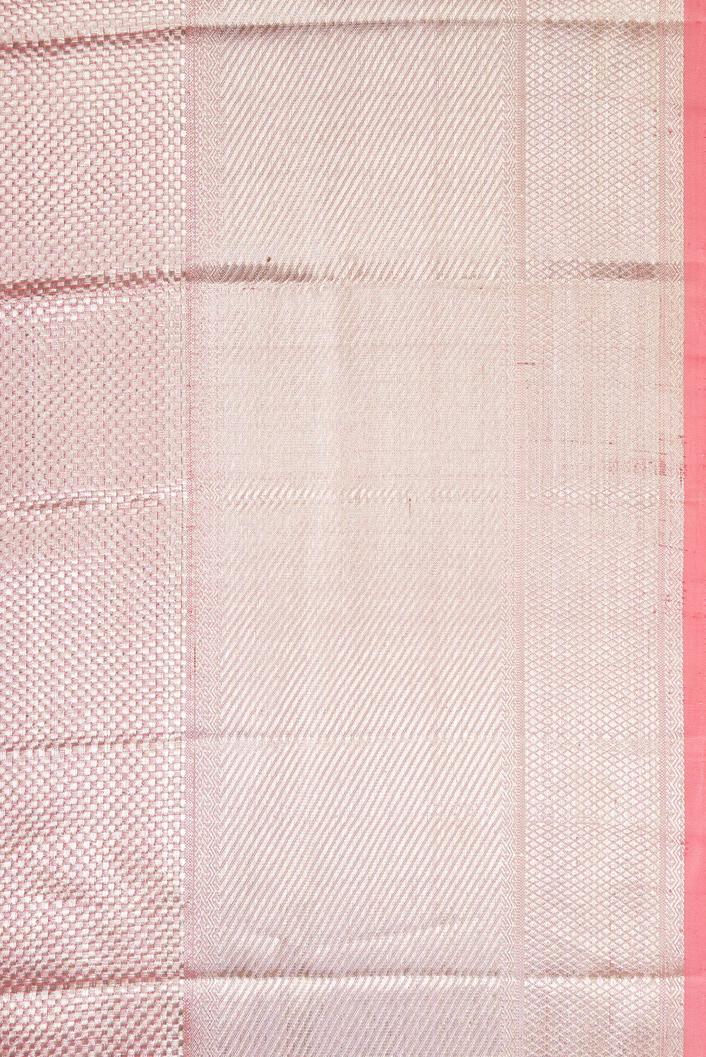 Border image of Pink Dual Tone Kanjivaram Tissue Silk Saree with Zari Brocade on the body and Zari Border. 