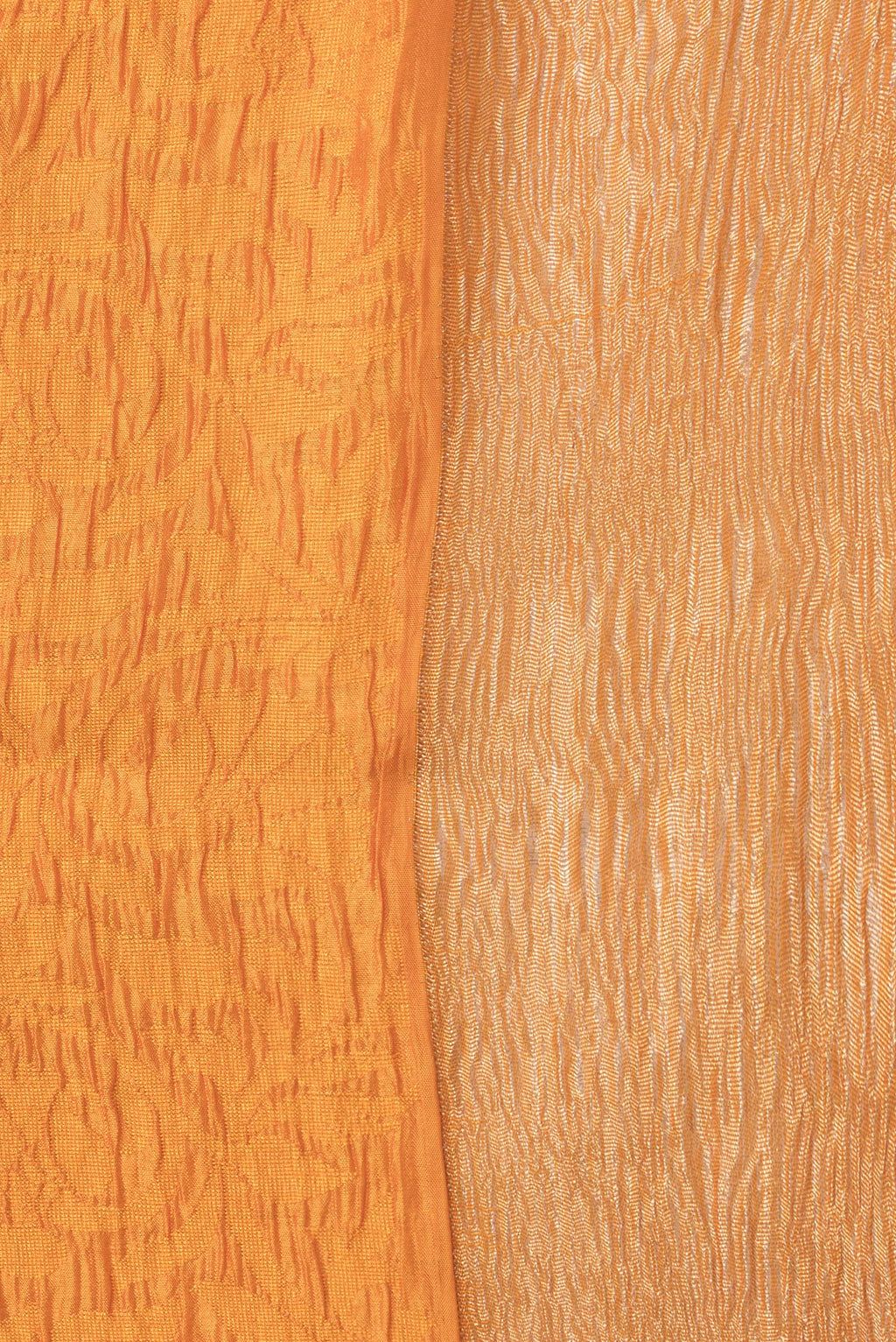 Border image of Orange Dual Tone Tussar Silk Saree with Jacquard design on the body and Zari Border. 