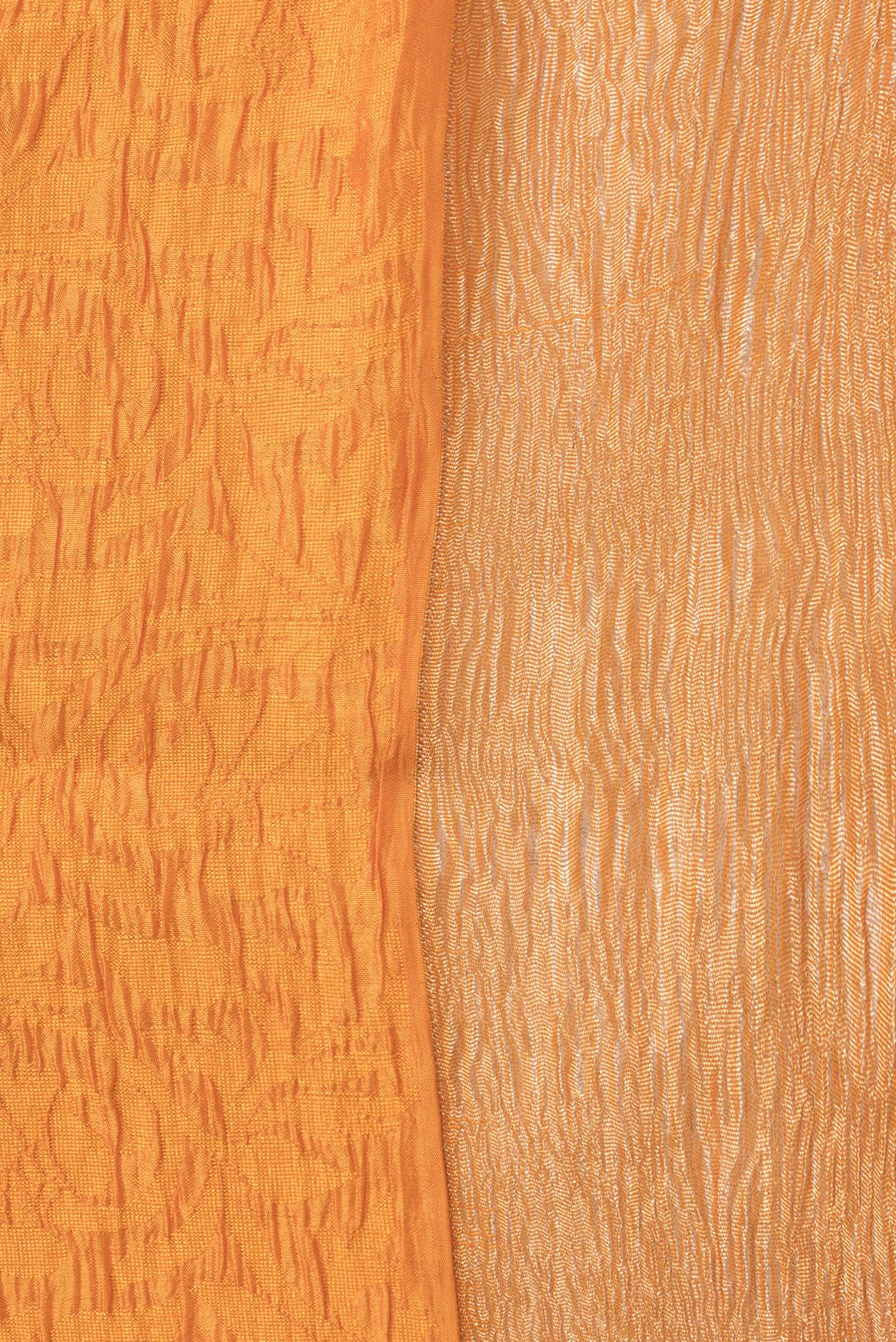 Border image of Orange Dual Tone Tussar Silk Saree with Jacquard design on the body and Zari Border. 