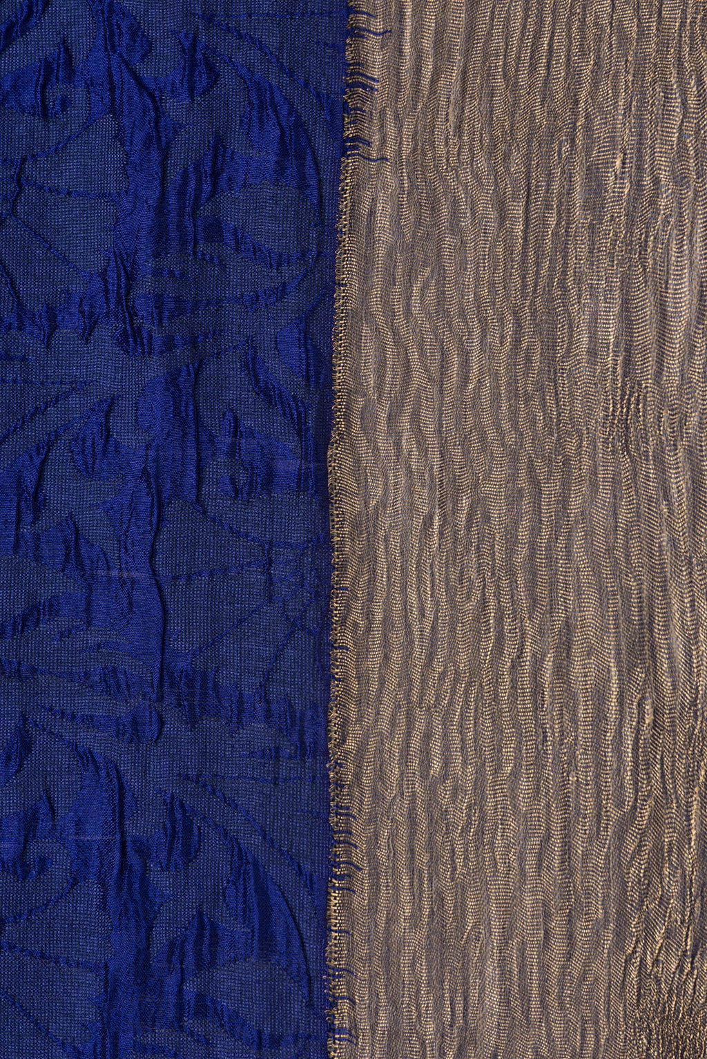 Border image of Navy Blue Dual Tone Tussar Silk Saree with Jacquard design on the body and Zari Border. 