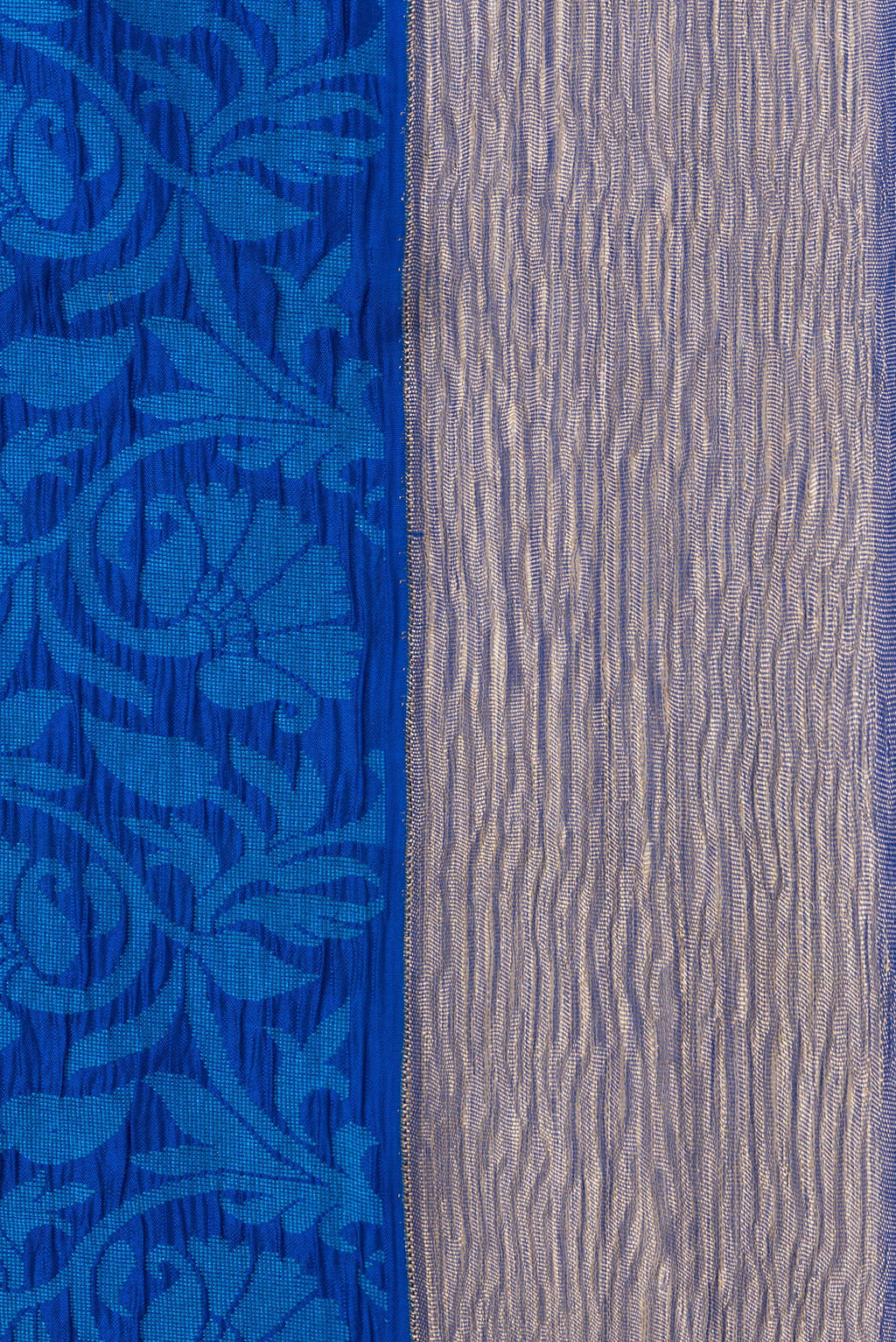 Border image of Royal Blue Dual Tone Tussar Silk Saree with Jacquard design on the body and Zari Border. 