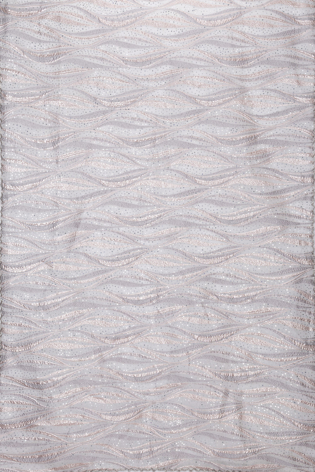 Flat view of Grey Dual Tone Organza Silk Saree with Embroidery on the body and Embroidery Border. 