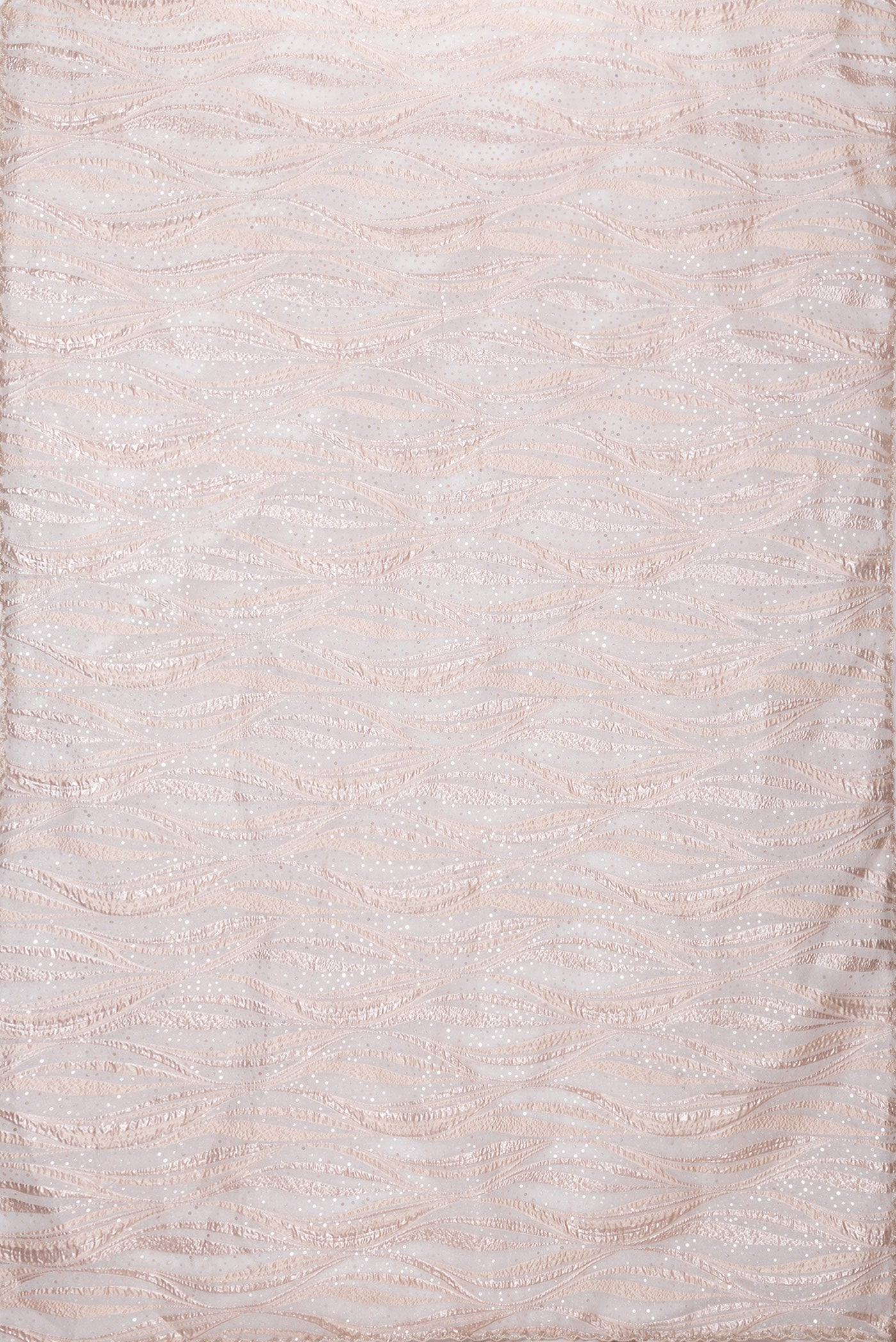 Flat view of Gold Dual Tone Organza Silk Saree with Embroidery on the body and Embroidery Border. 