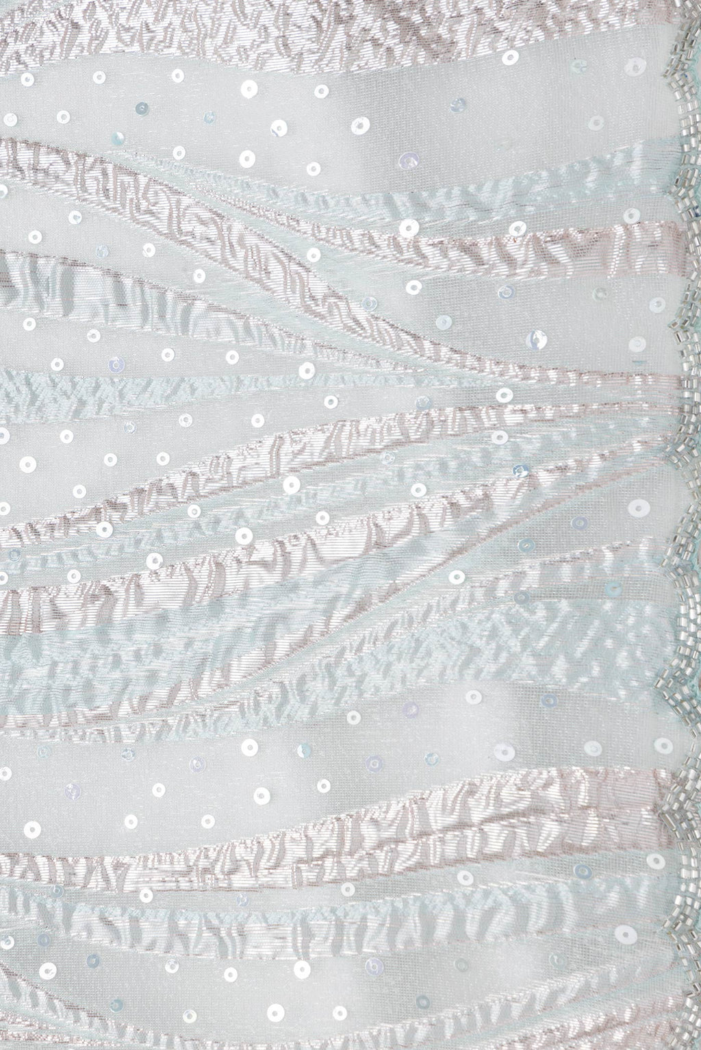Border image of Sea Green Dual Tone Organza Silk Saree with Embroidery on the body and Embroidery Border. 