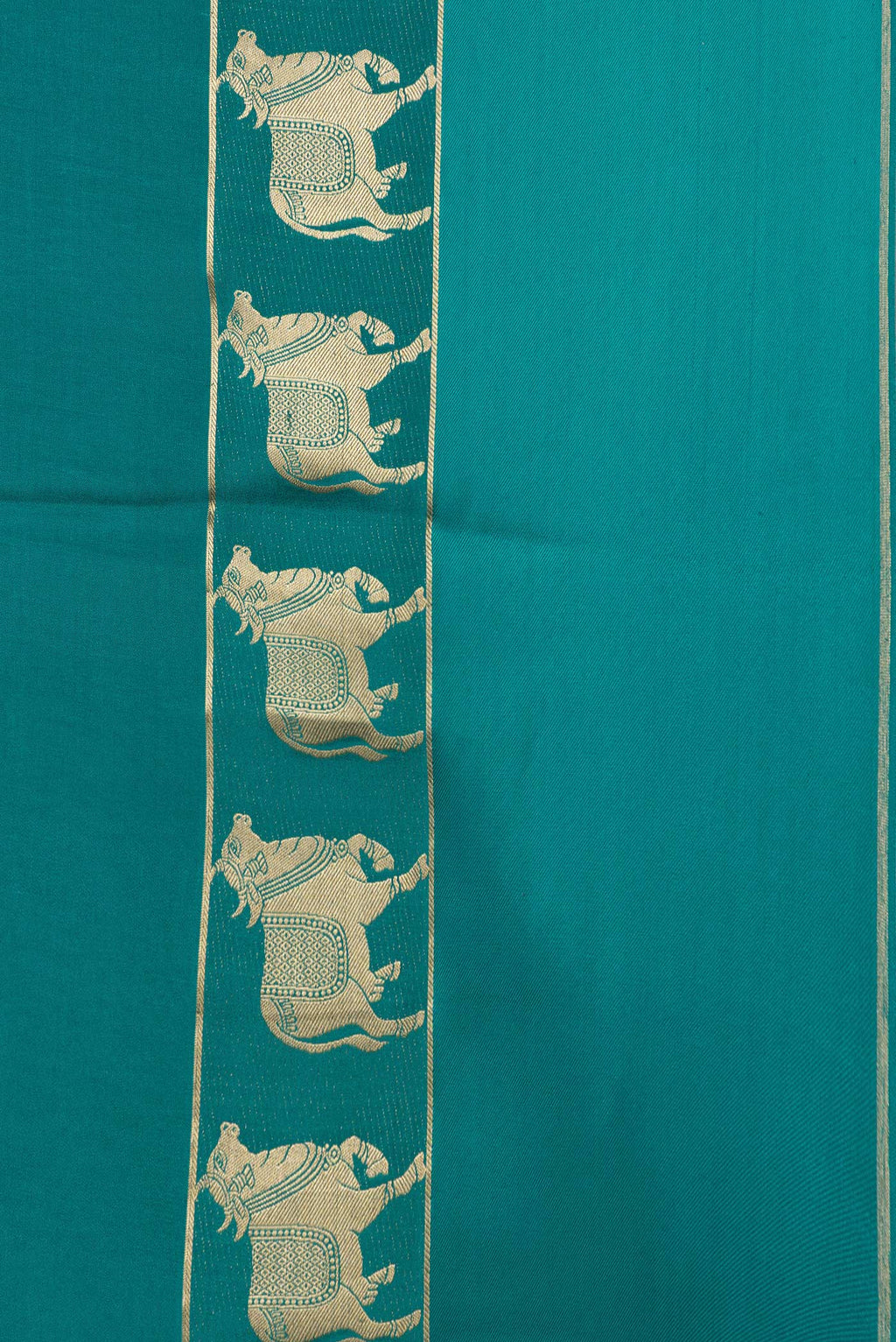 Border image of Sky Blue Dual Tone Mysore Silk Saree with Plain Body and Fancy Border. 