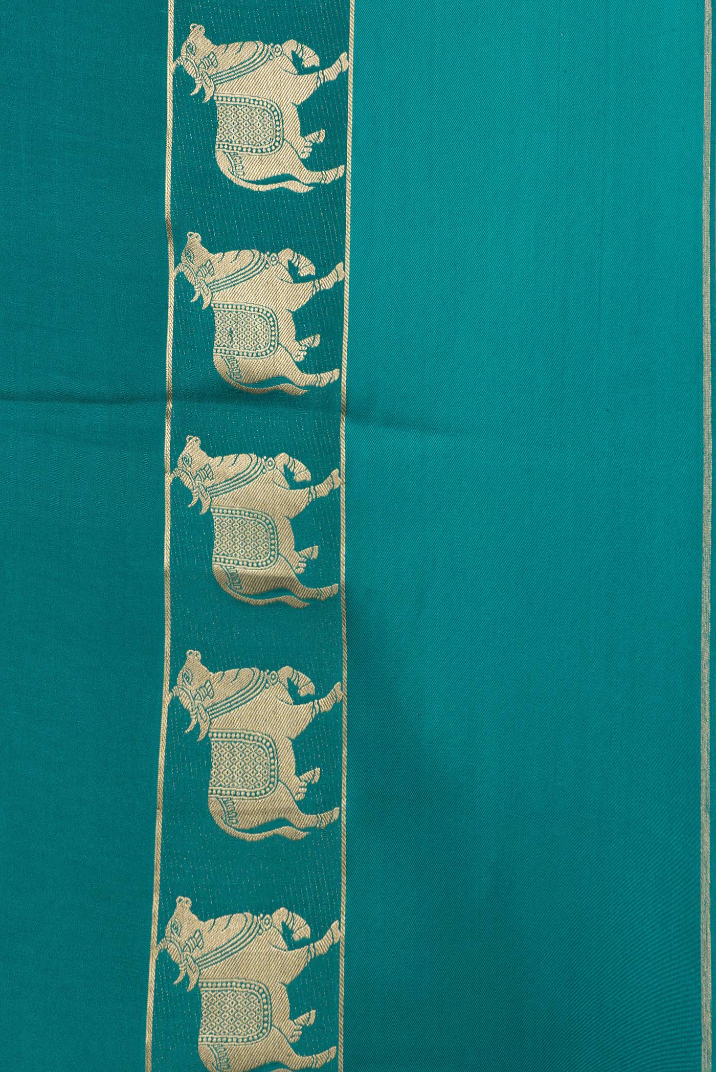 Border image of Sky Blue Dual Tone Mysore Silk Saree with Plain Body and Fancy Border. 