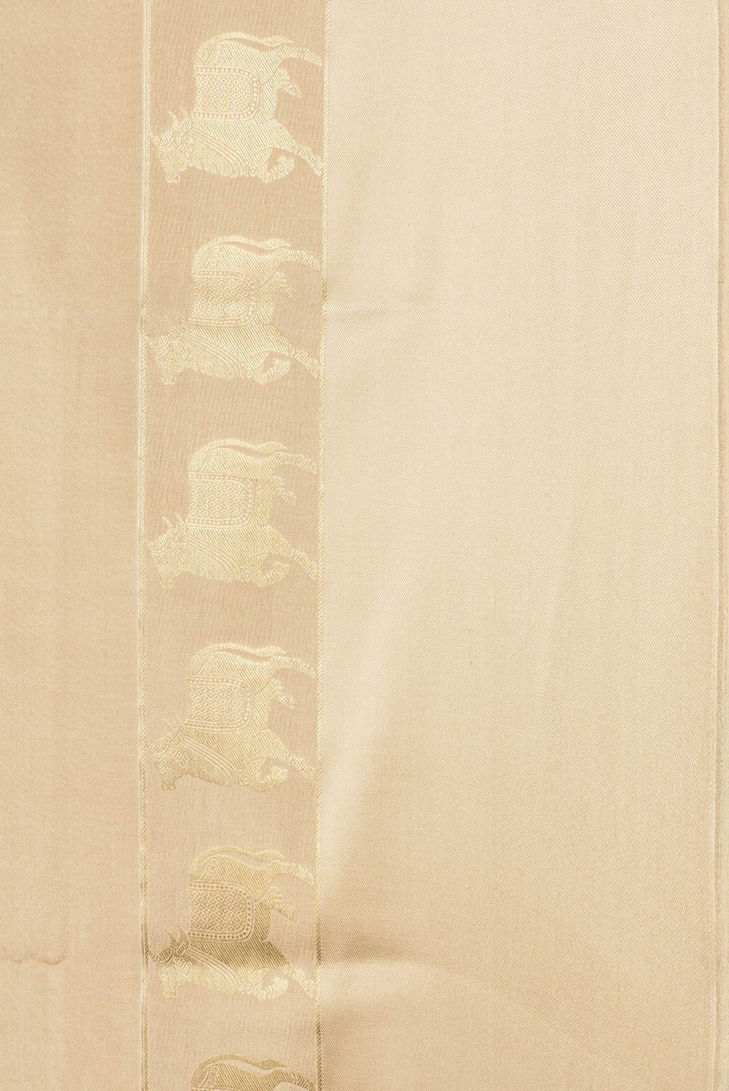 Border image of Beige Dual Tone Mysore Silk Saree with Plain Body and Fancy Border. 