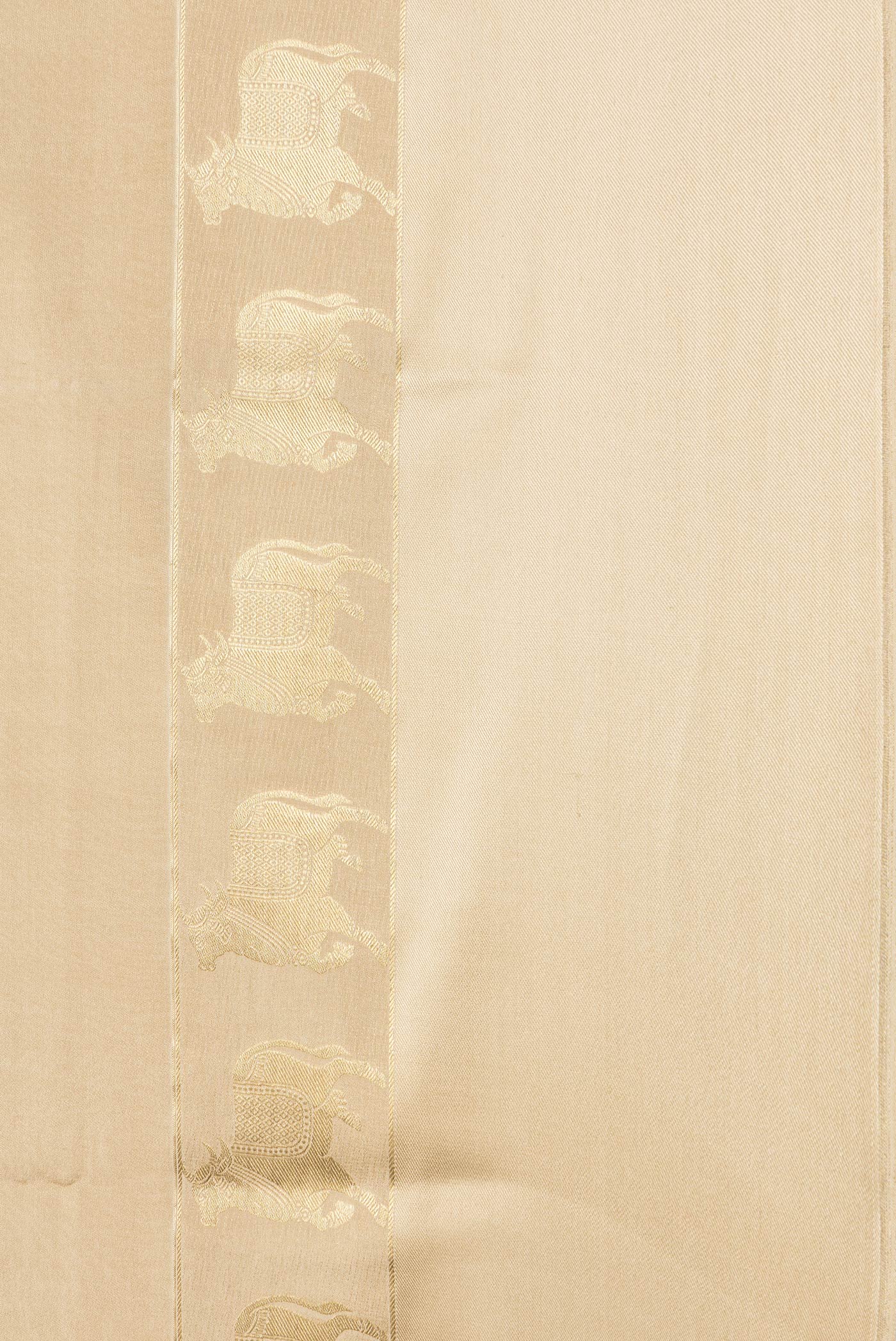 Border image of Beige Dual Tone Mysore Silk Saree with Plain Body and Fancy Border. 