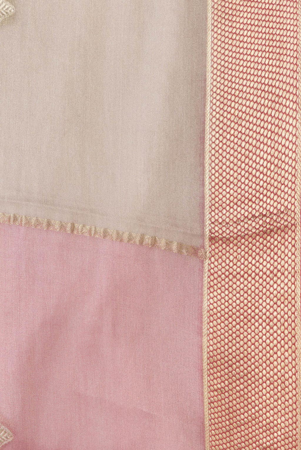 Border image of Yellow, Pink and Lavender Color Georgette Saree with Zari Brocade on the body and Zari Border. 