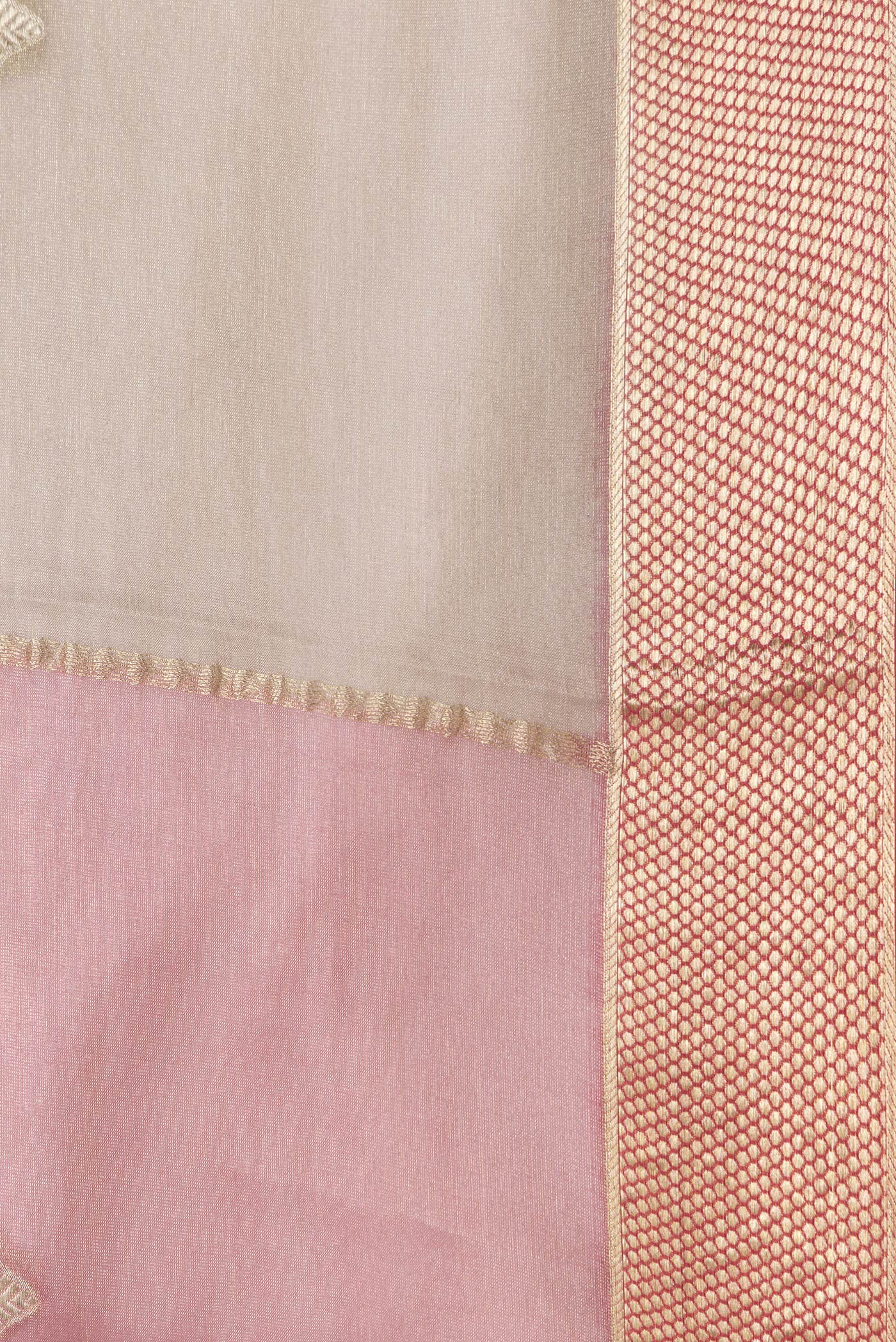 Border image of Yellow, Pink and Lavender Color Georgette Saree with Zari Brocade on the body and Zari Border. 