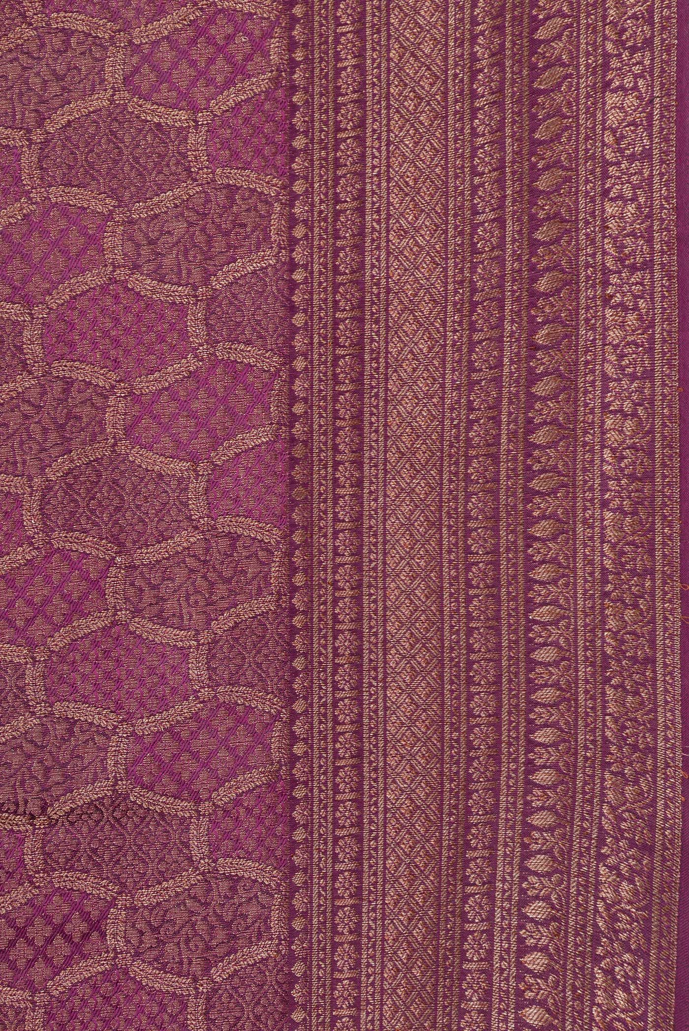 Border image of Purple Dual Tone Mysore Georgette Saree with Zari Brocade on the body and Zari Border. 