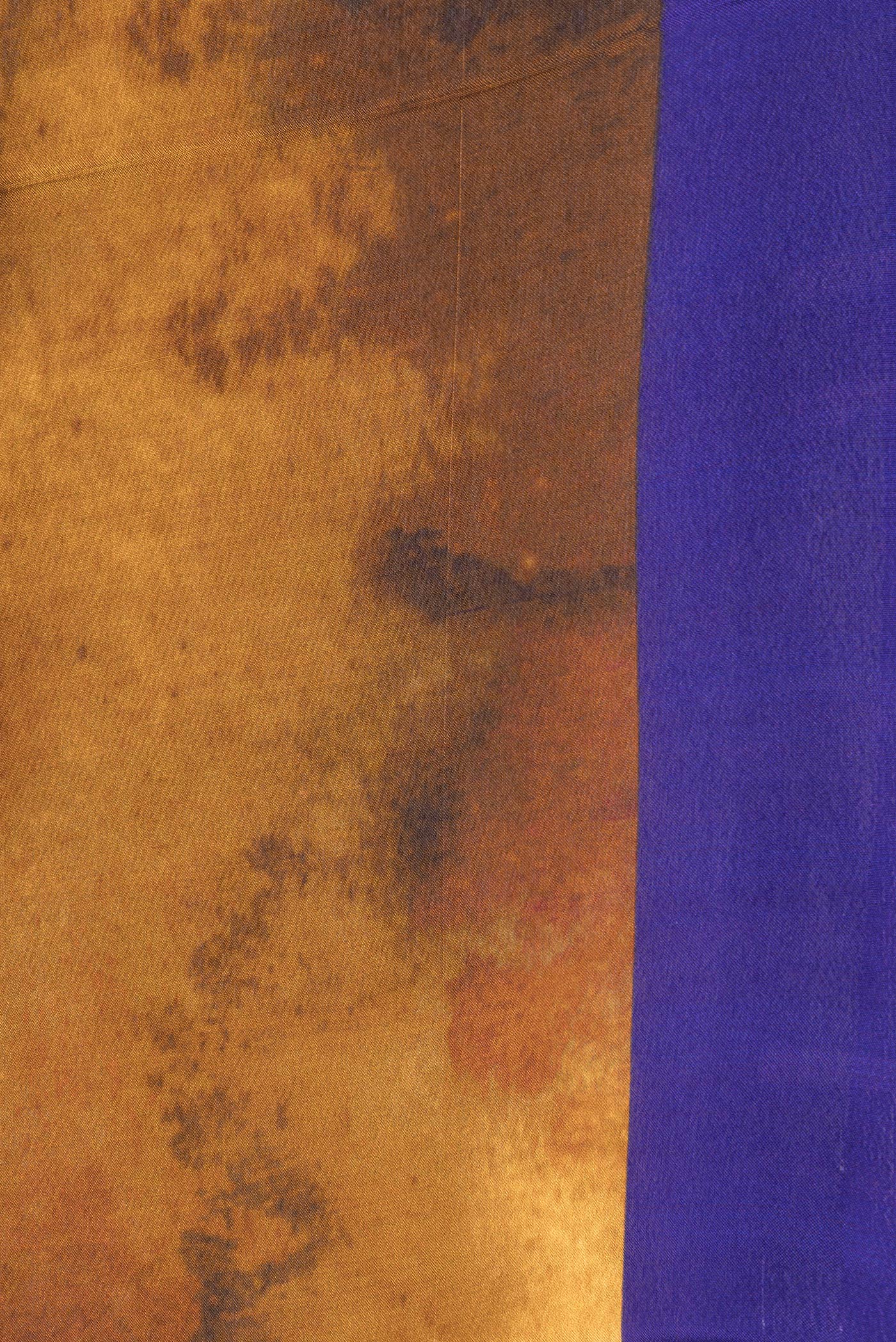 Border image of Violet Dual Tone Mysore Crepe Saree with Printed design on the body and Plain Border. 