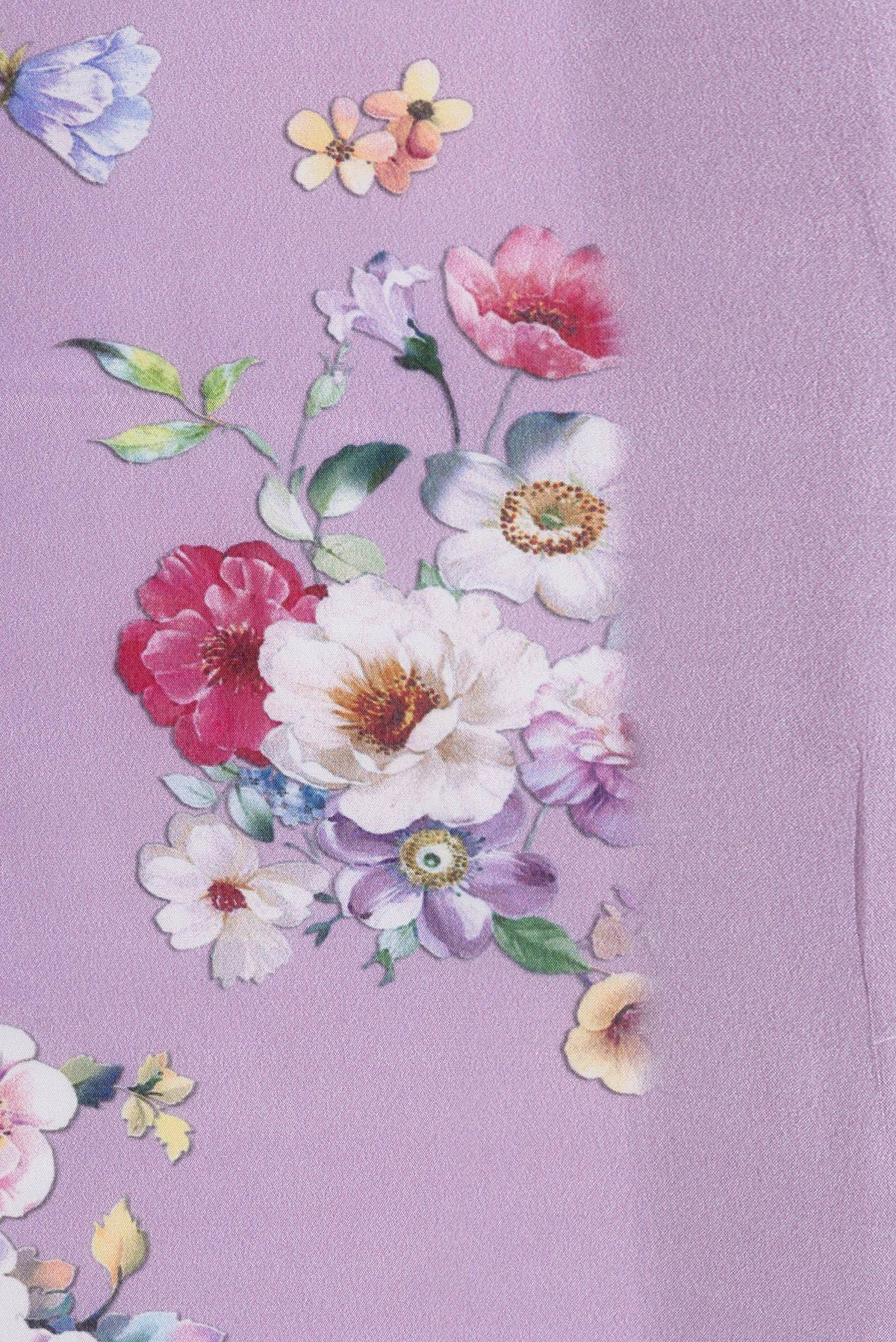Border image of Lavender Dual Tone Mysore Crepe Saree with Printed design on the body and Without Border. 