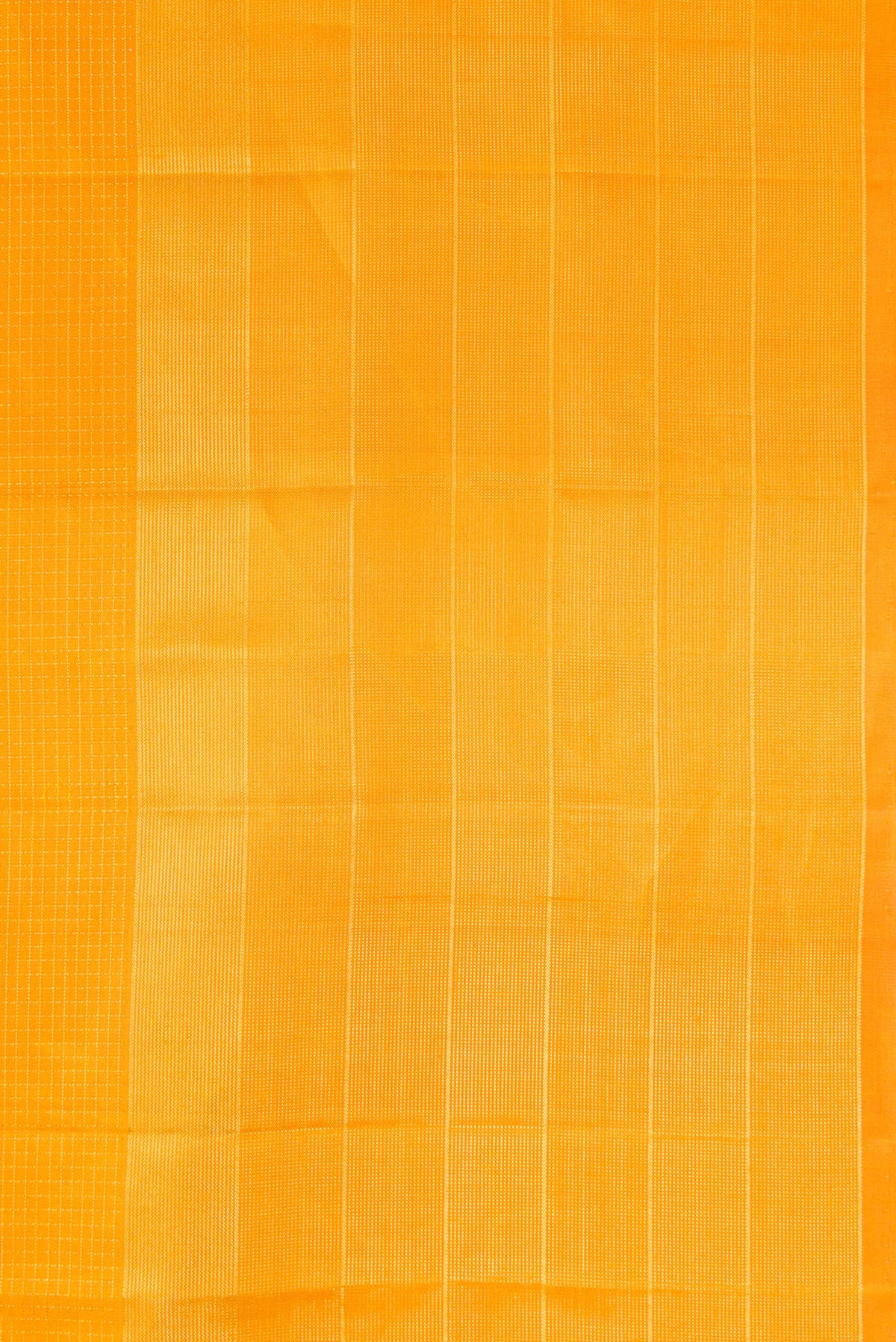 Border image of Yellow Dual Tone Kanchipuram Silk Saree with Checked design on the body and Zari Border. 