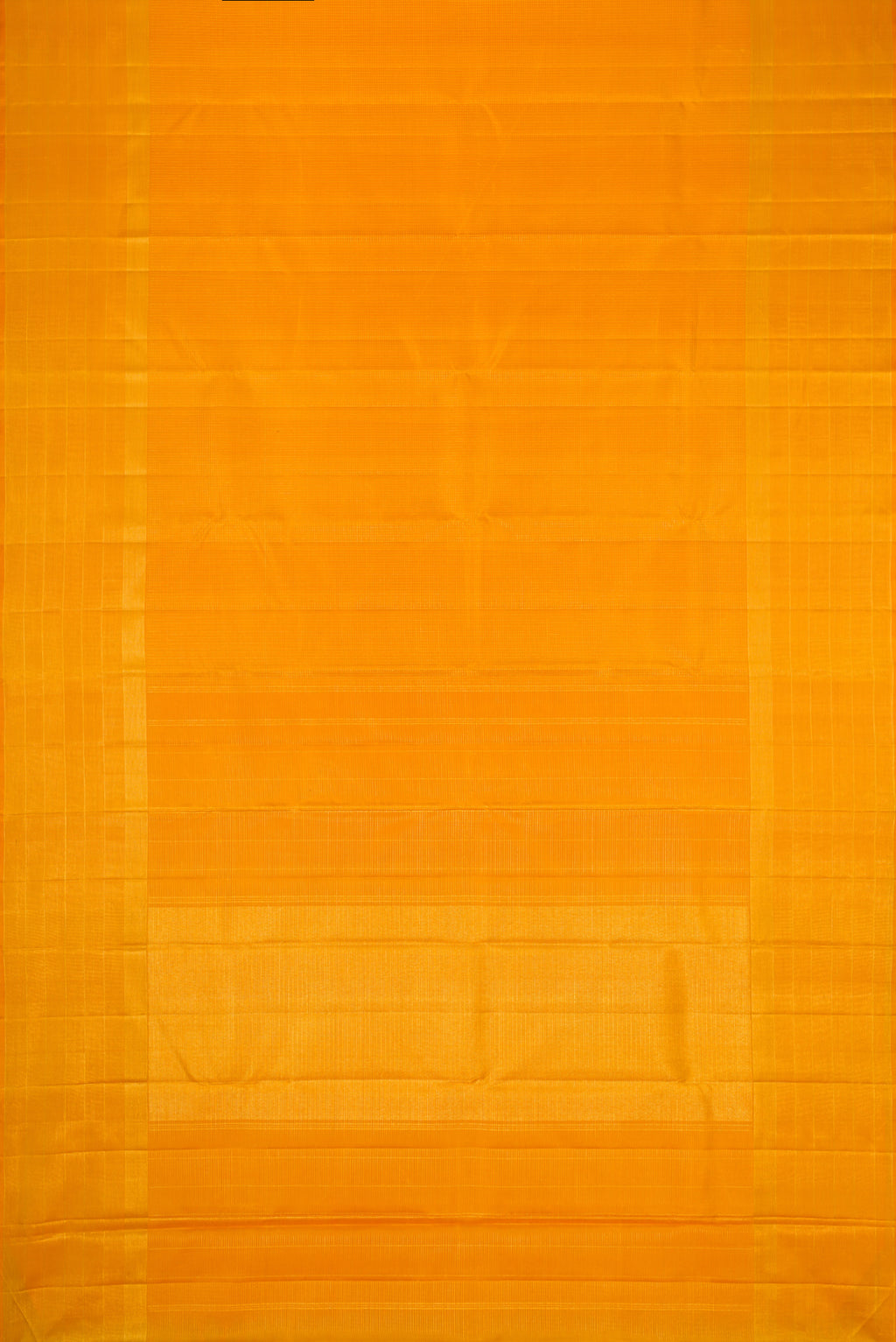Flat view of Yellow Dual Tone Kanchipuram Silk Saree with Checked design on the body and Zari Border. 