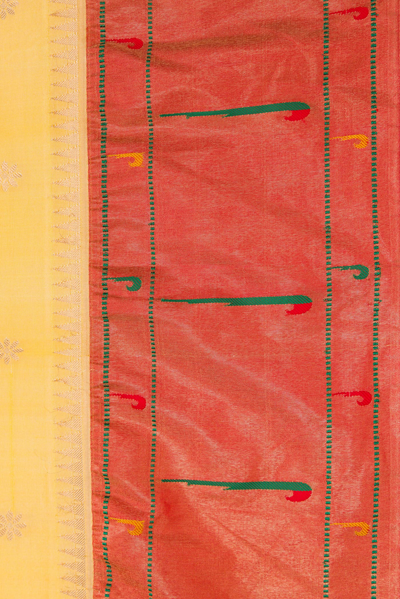 Border image of Sandal Dual Tone Paithani Silk Saree with Zari Butta on the body and Paithani Border. 