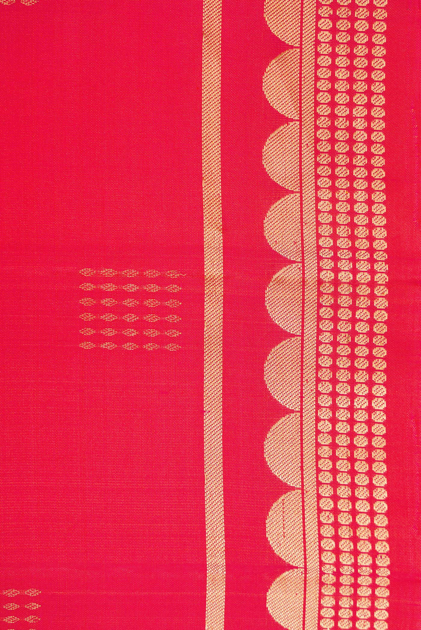 Border image of Coral Dual Tone Soft Silk Saree with Zari Butta on the body and Zari Border. 