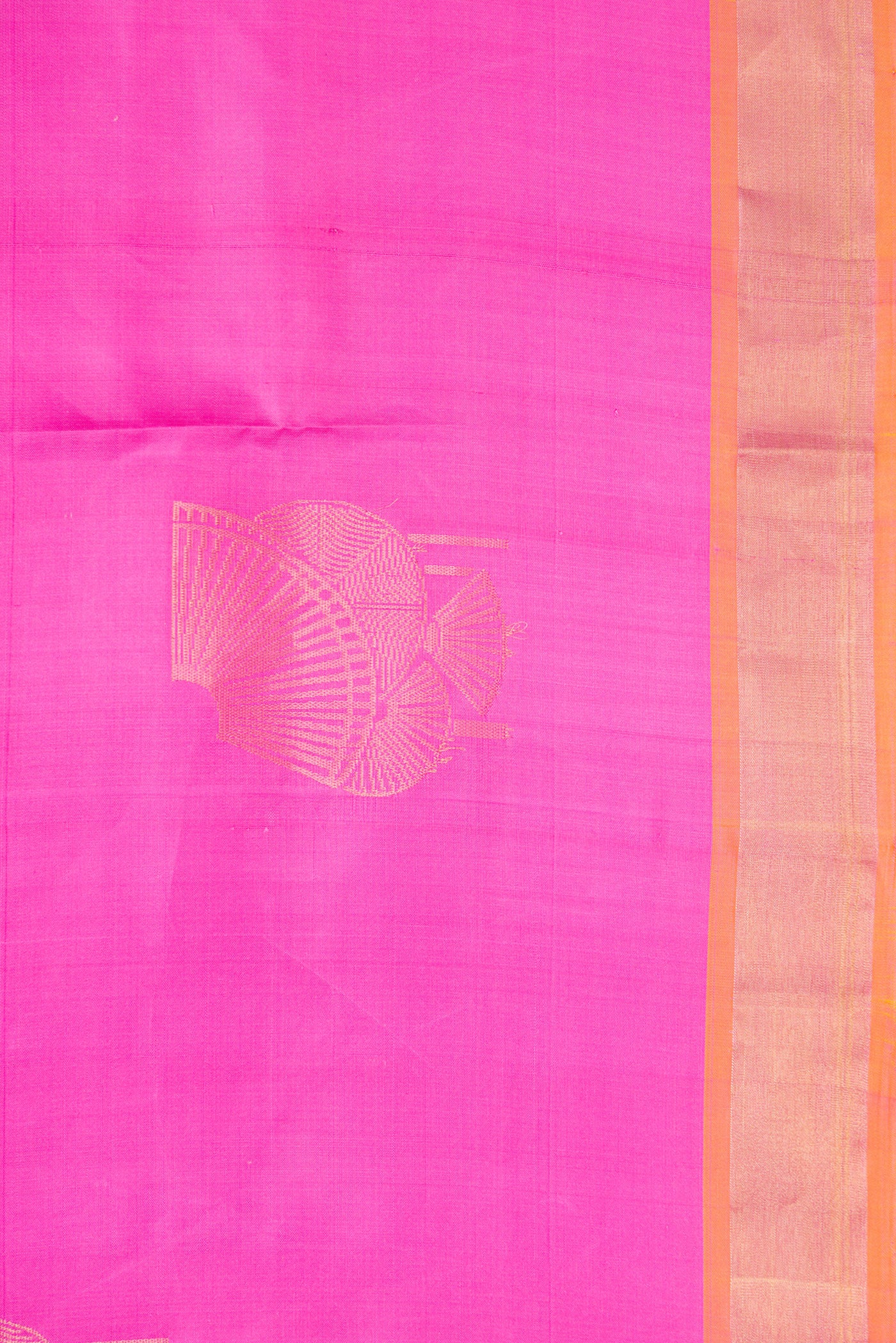Border image of Pink Dual Tone Soft Silk Saree with Zari Butta on the body and Zari Border. 