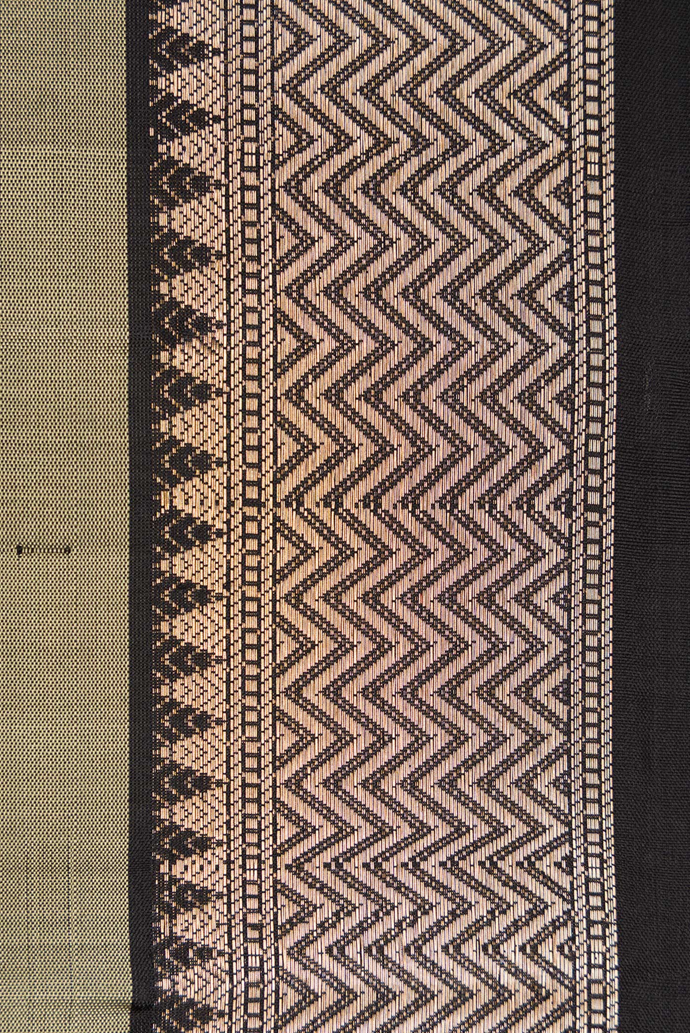 Border image of Grey Dual Tone Soft Silk Saree with Zari Butta on the body and Zari Border. 