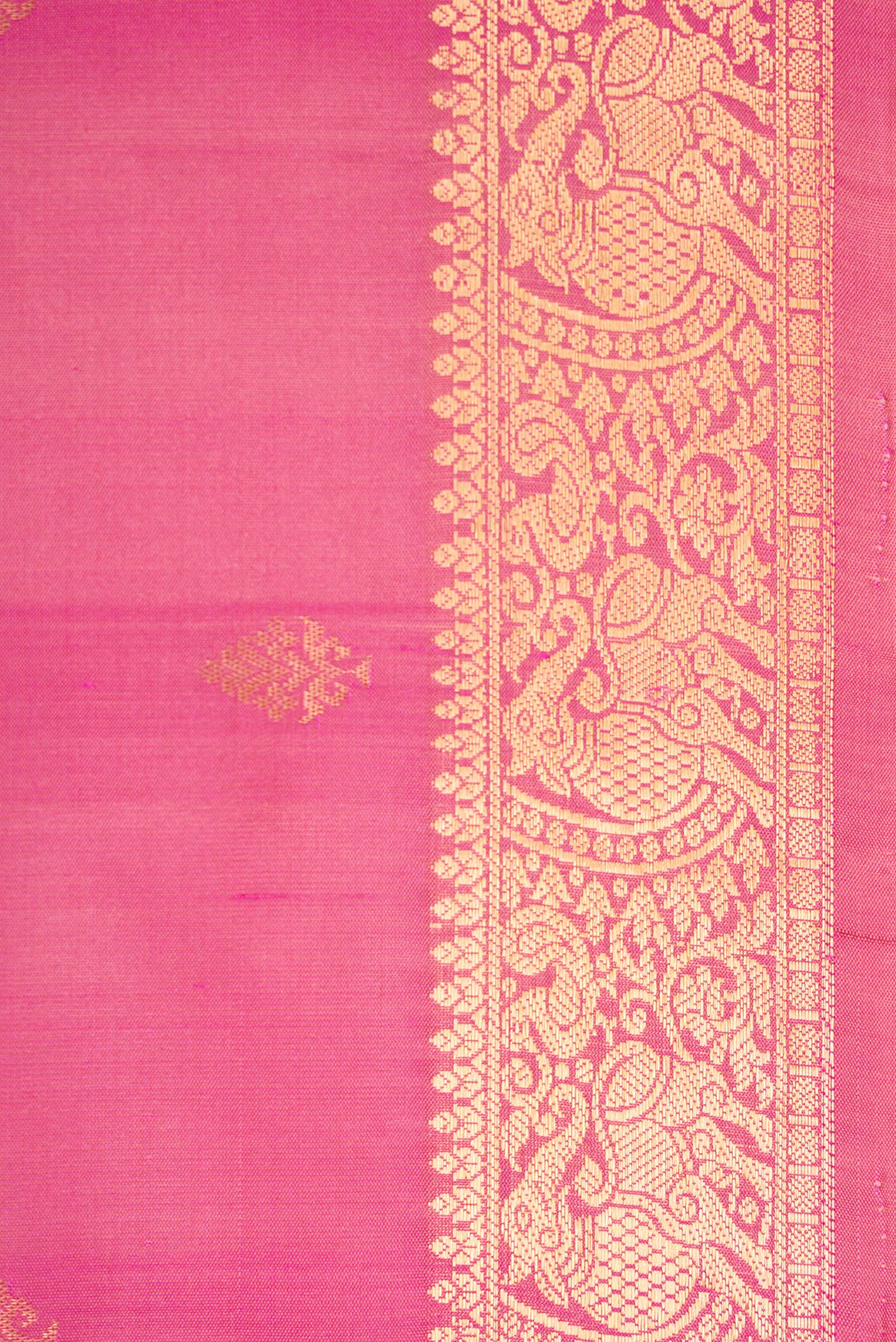 Border image of Pink Dual Tone Soft Silk Saree with Zari Butta on the body and Zari Border. 