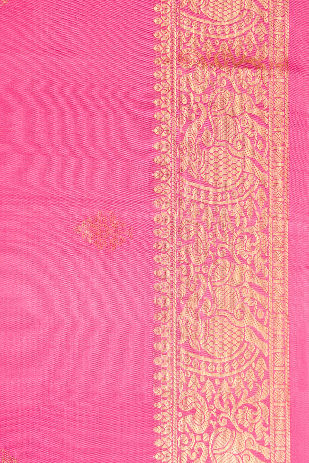 Border image of Pink Dual Tone Soft Silk Saree with Zari Butta on the body and Zari Border. 