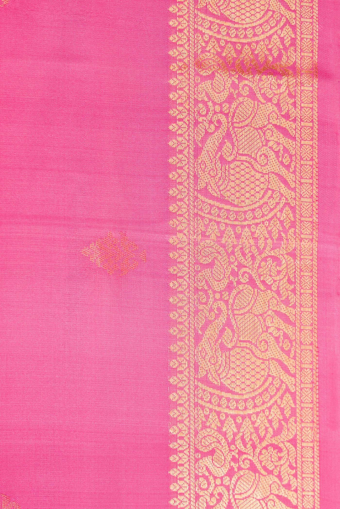 Border image of Pink Dual Tone Soft Silk Saree with Zari Butta on the body and Zari Border. 